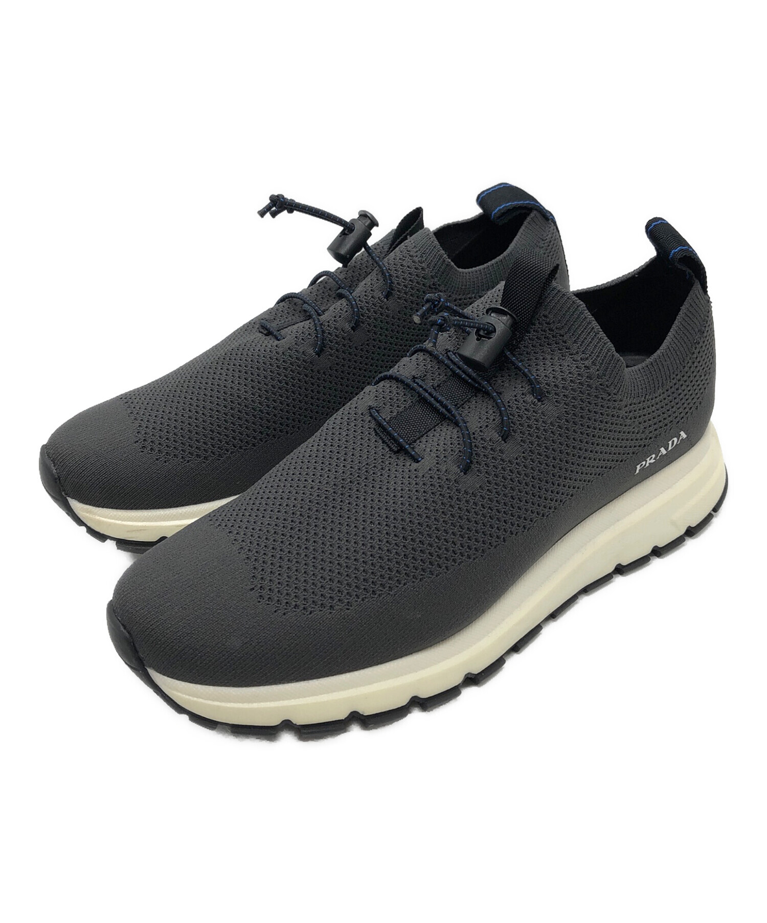中古・古着通販】PRADA (プラダ) ニットソックススニーカー グレー