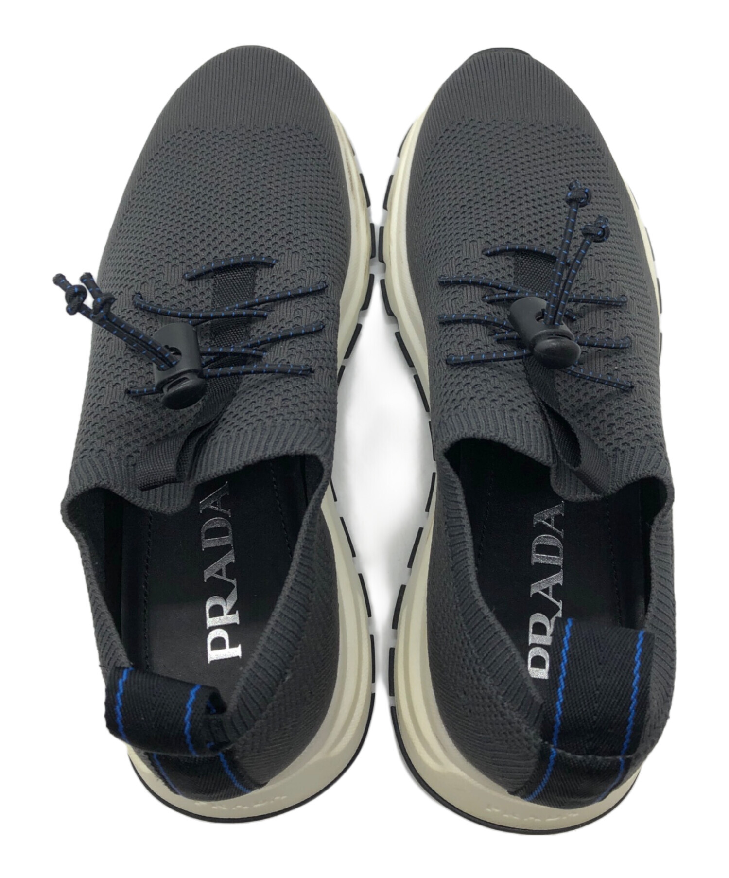 中古・古着通販】PRADA (プラダ) ニットソックススニーカー グレー