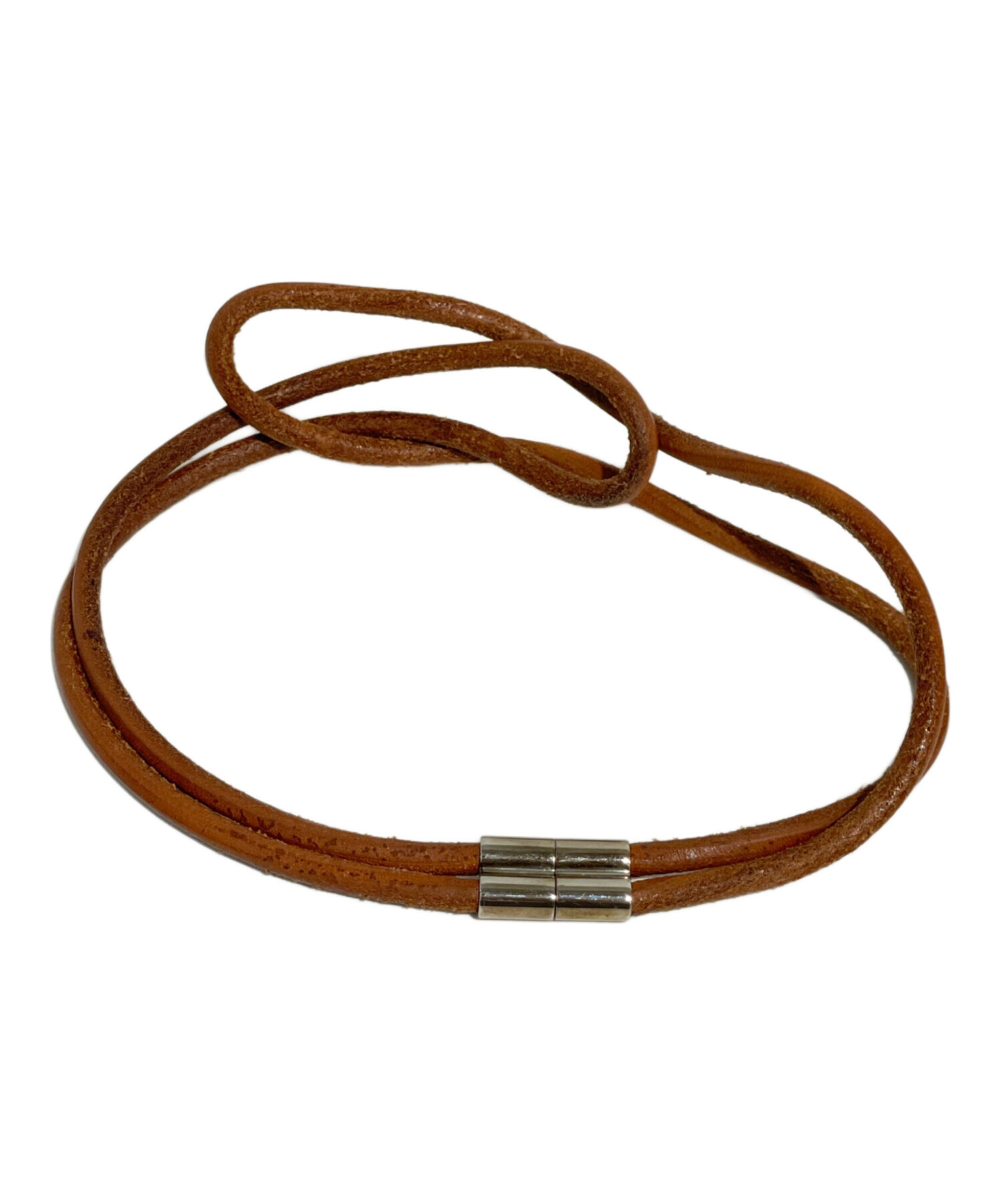 【美品】HERMES チョーカー　ブラウンレザー 中古・古着通販】HERMES (エルメス) レザーチョーカー ブラウン