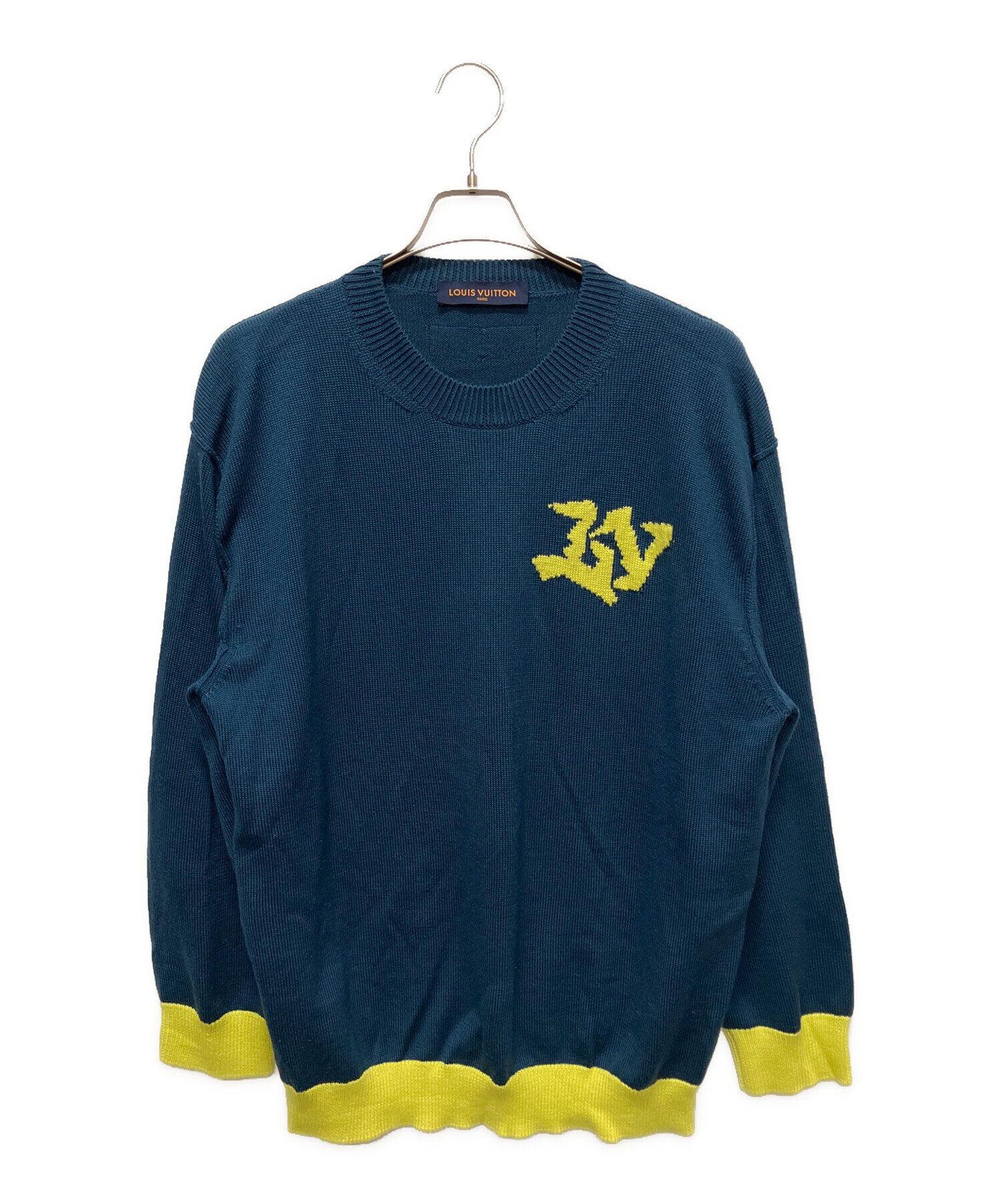 LOUIS VUITTON クルーネックセーター Lサイズ青・赤 中古・古着通販】LOUIS VUITTON (ルイ ヴィトン) シグネチャークルー