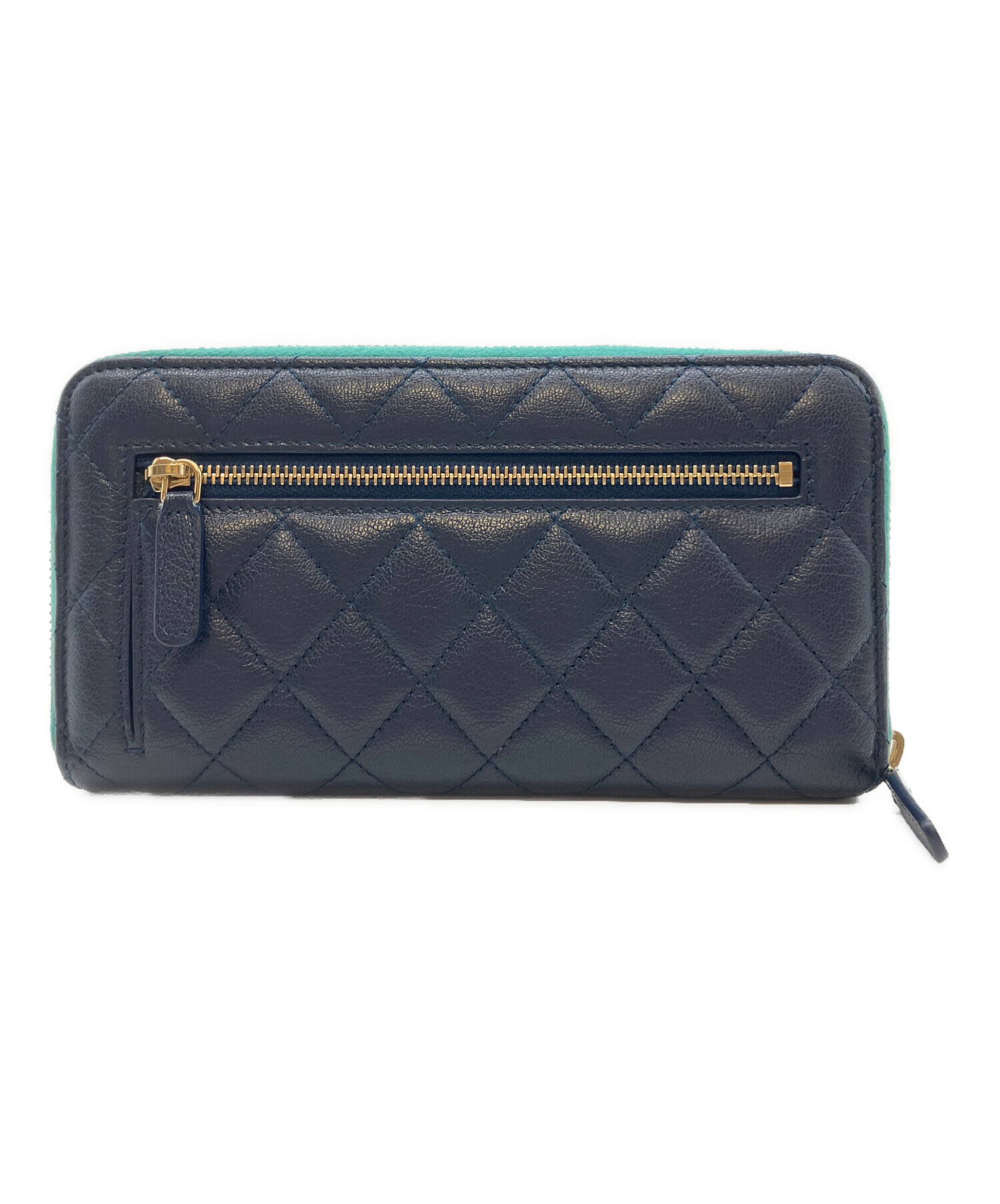 中古・古着通販】CHANEL (シャネル) 長財布 ネイビー サイズ 