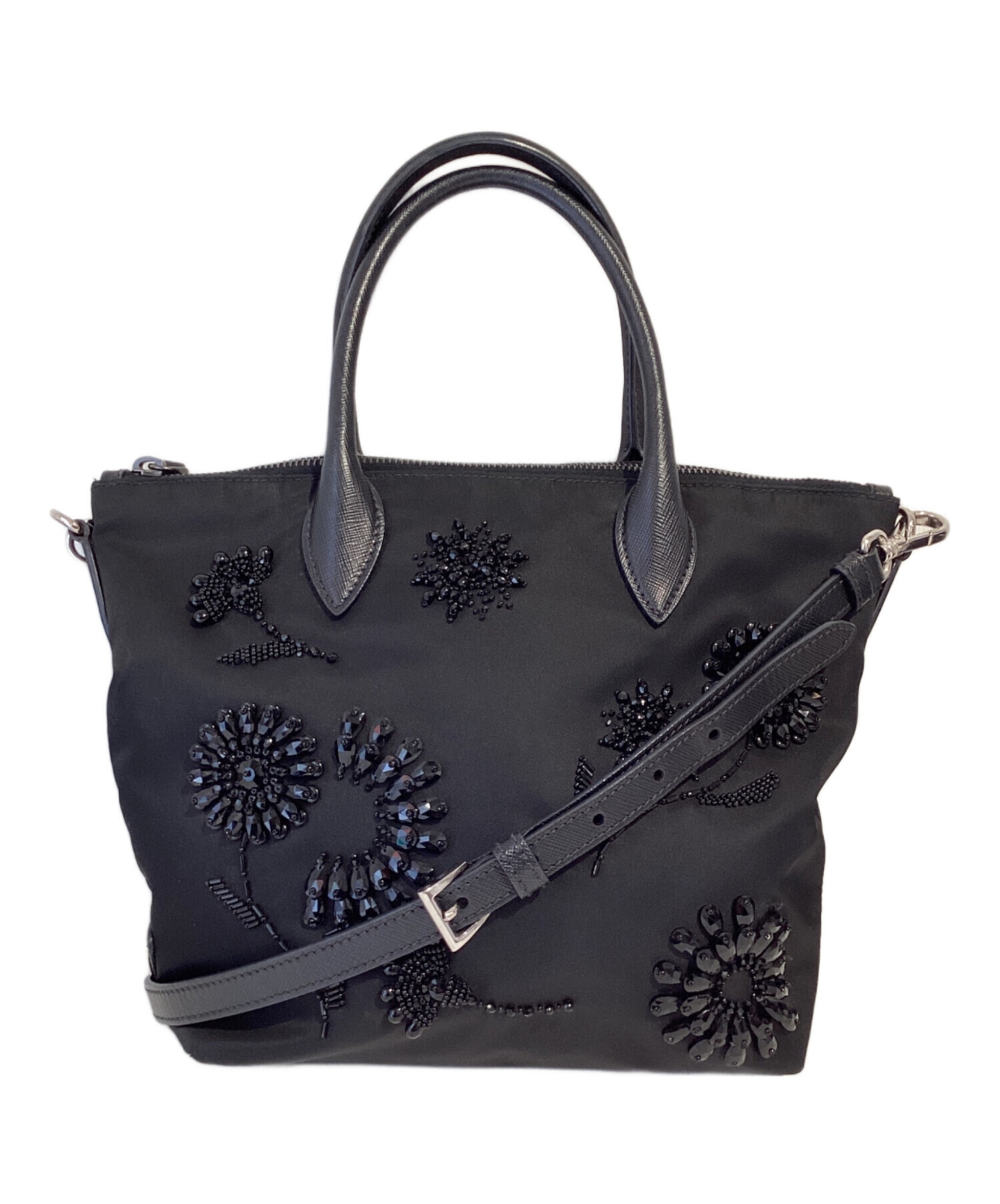中古・古着通販】PRADA (プラダ) ビジューナイロンハンドバッグ 