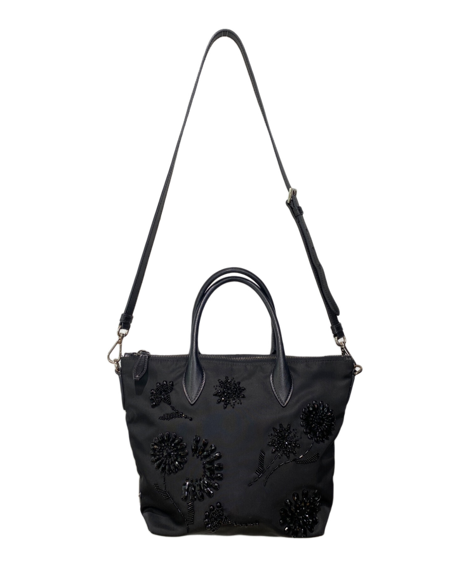 中古・古着通販】PRADA (プラダ) ビジューナイロンハンドバッグ 