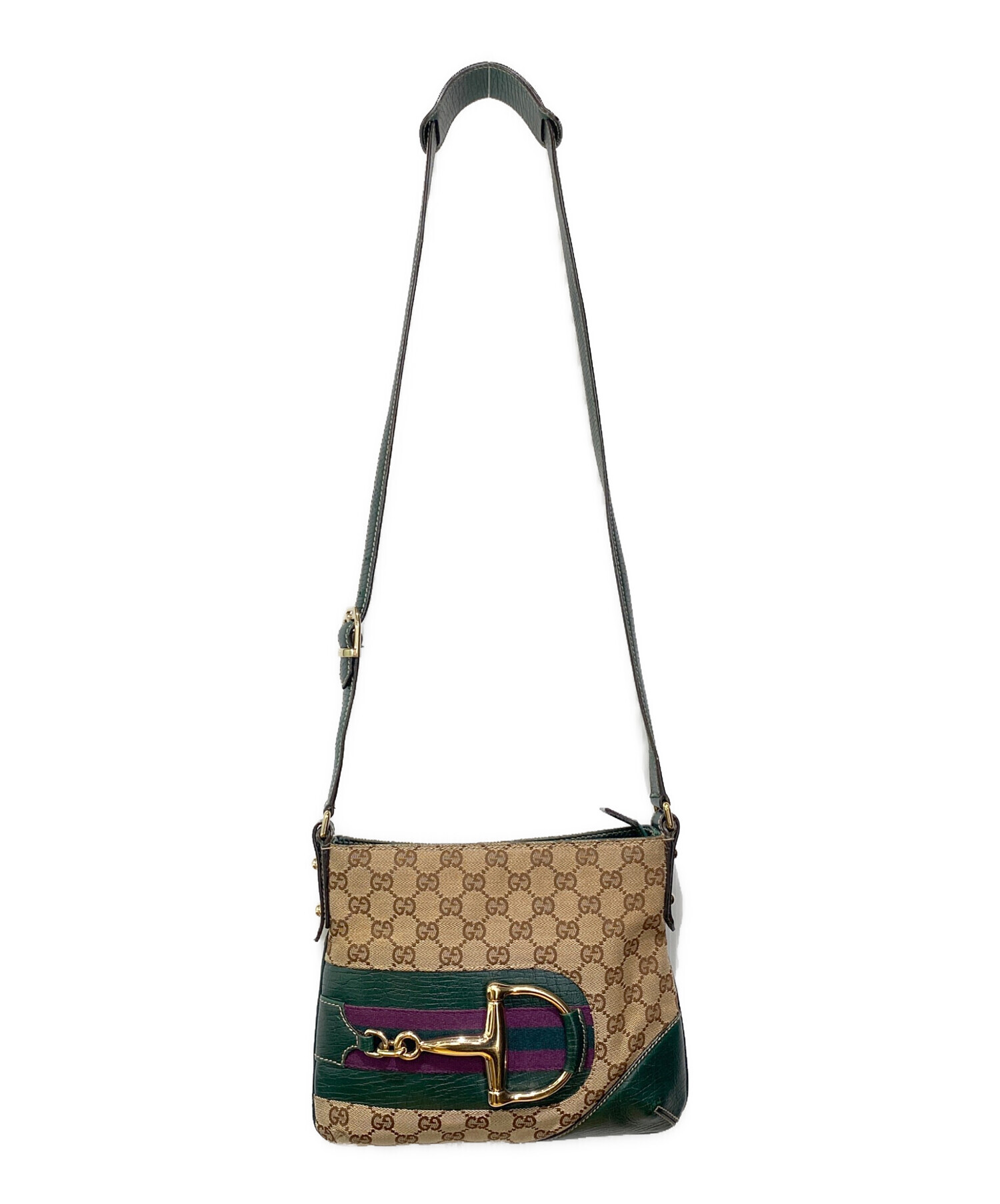 グッチ GG柄 ホースビット ショルダーバッグ レディース 【中古】 GUCCI（グッチ） GG柄 ホースビット 斜め掛け ショルダーバッグ