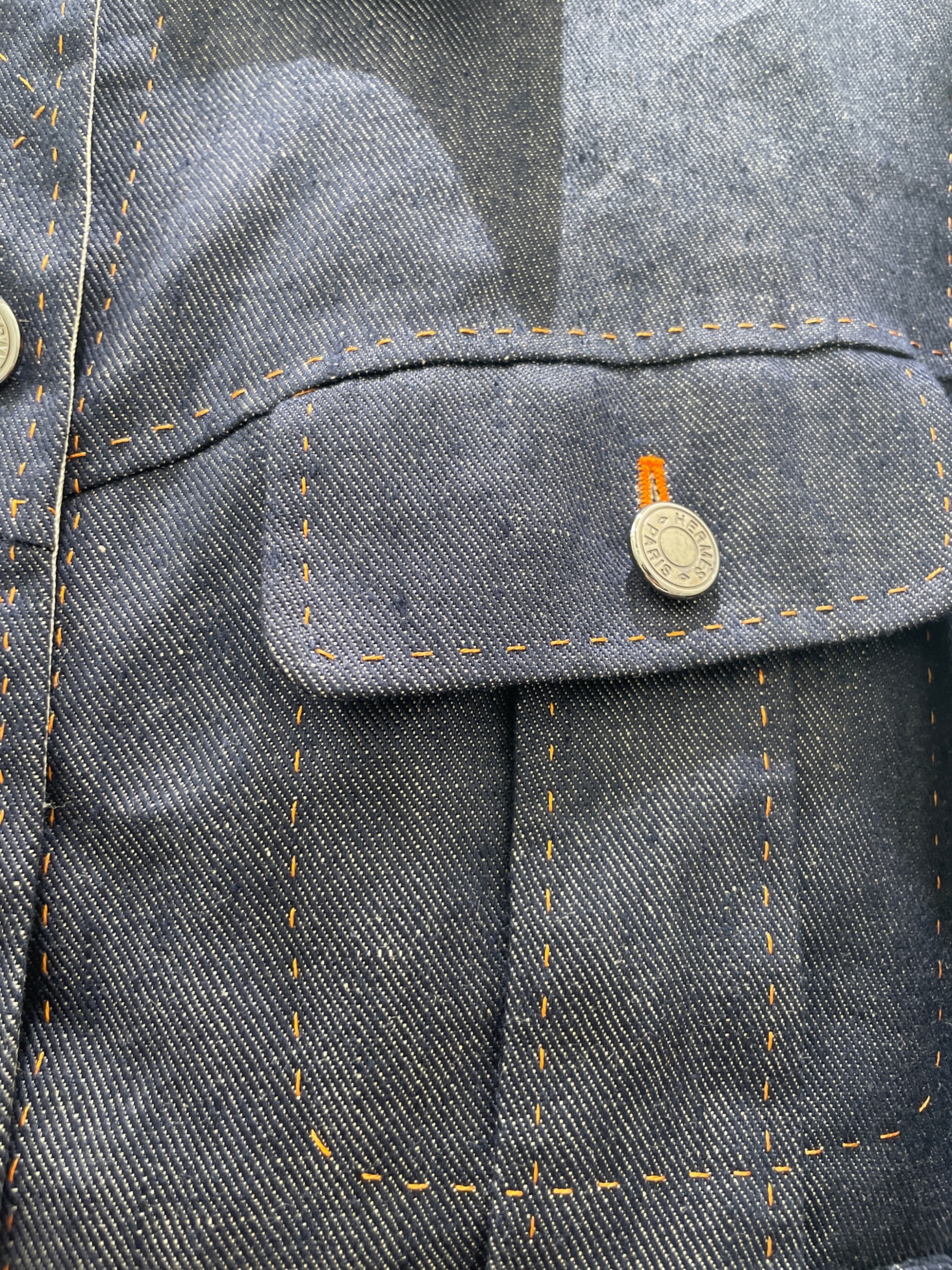 中古・古着通販】HERMES (エルメス) リネン切替デニムジャケット