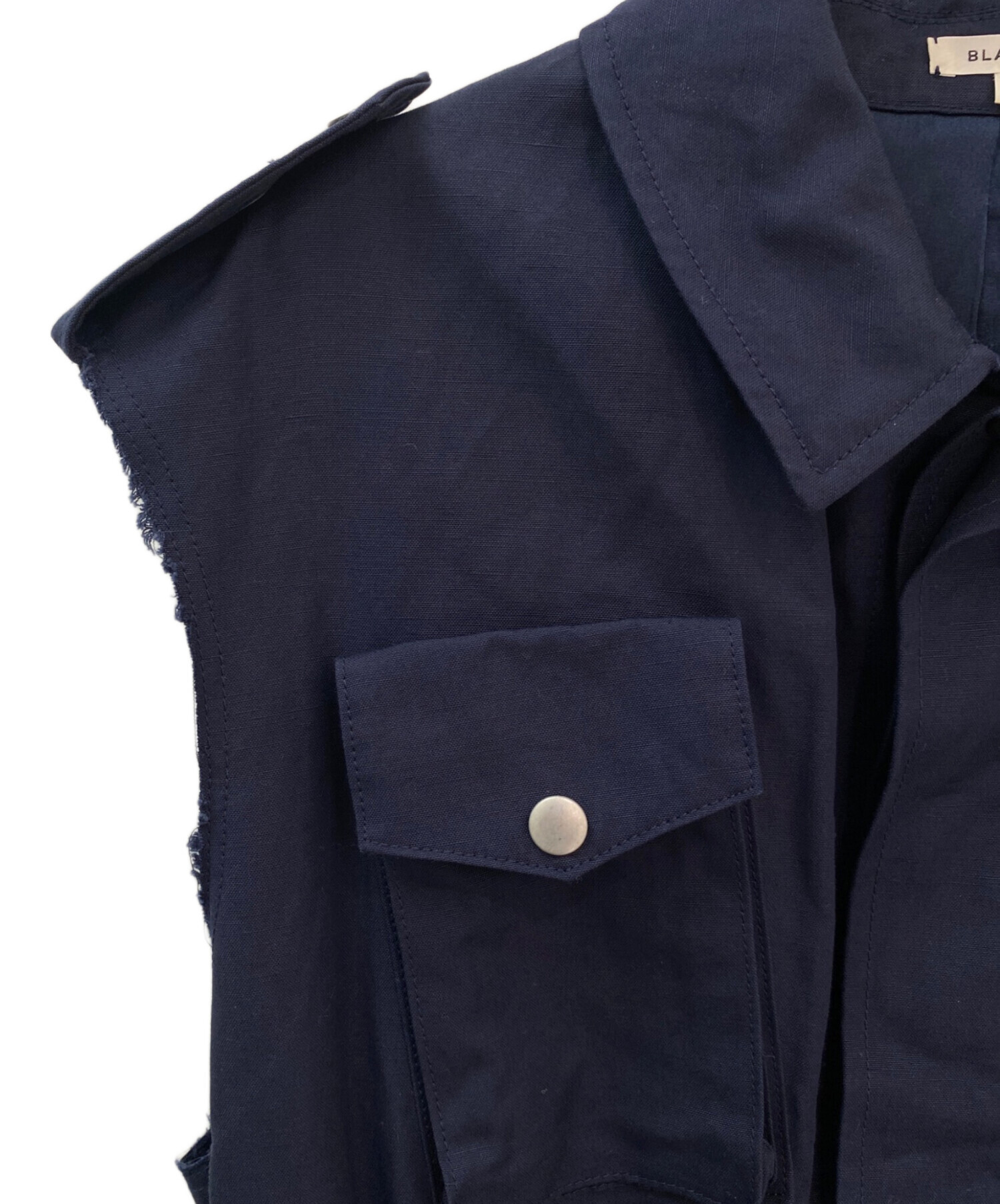 BLAMINK　ネイビー　ジャケット 中古・古着通販】BLAMINK (ブラミンク) ノースリーブミリタリー