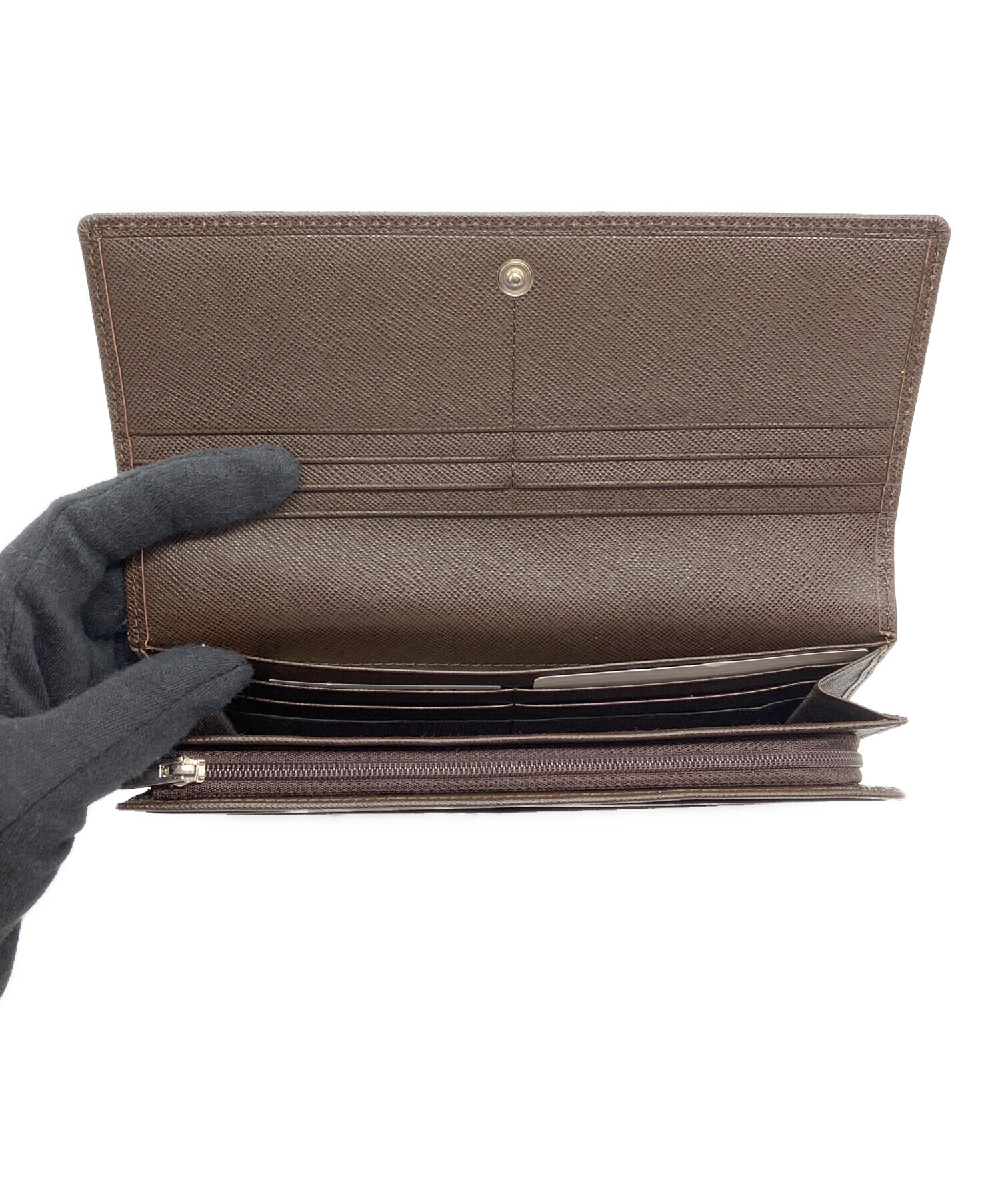 中古・古着通販】BURBERRY (バーバリー) 長財布 チョコレートブラウン