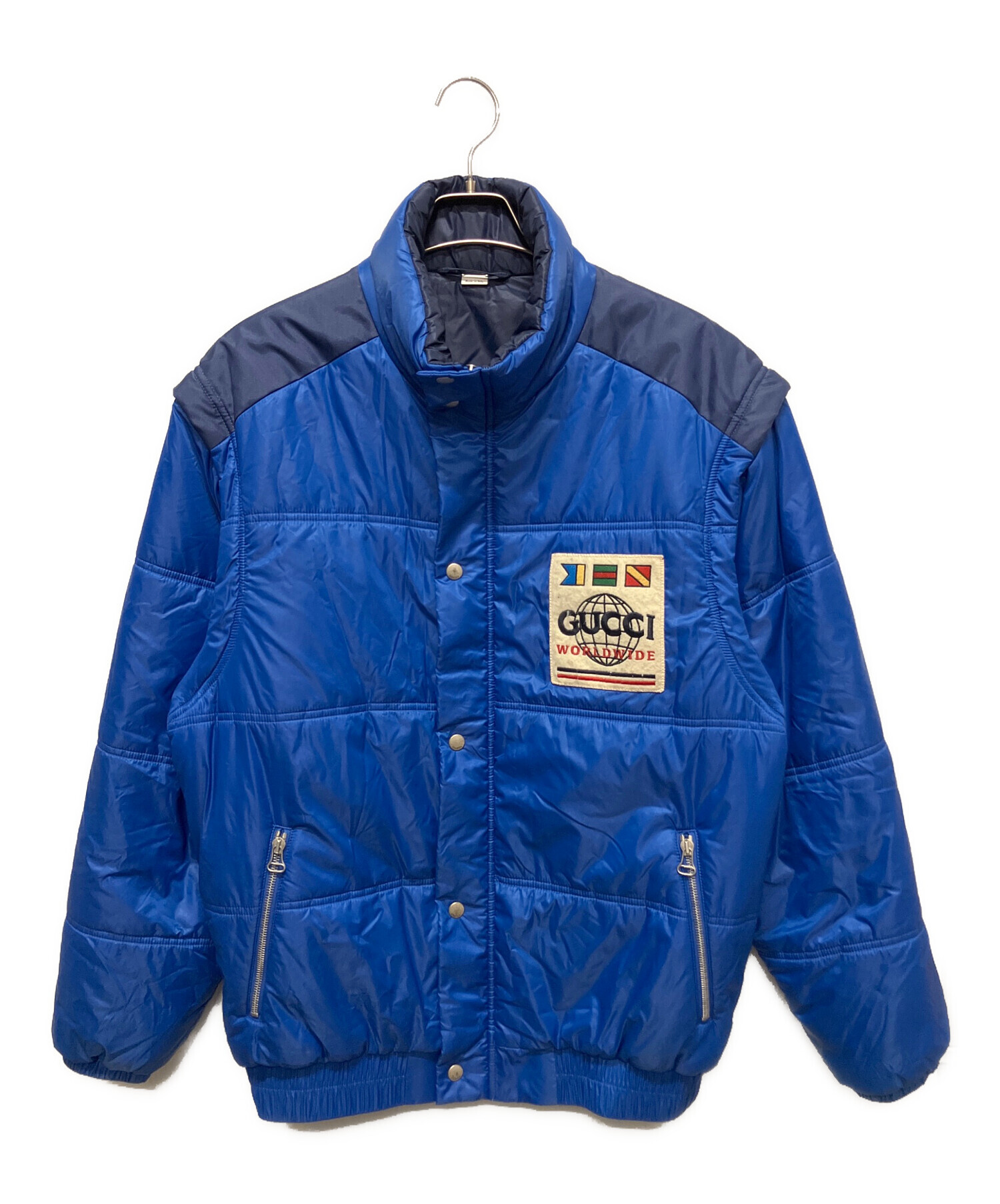 ノ*ブ様 【GUCCI】イタリア製 グッチ　ジャケット ネイビーブルー 中古・古着通販】GUCCI (グッチ) 中綿ジャケット/ダウンジャケット