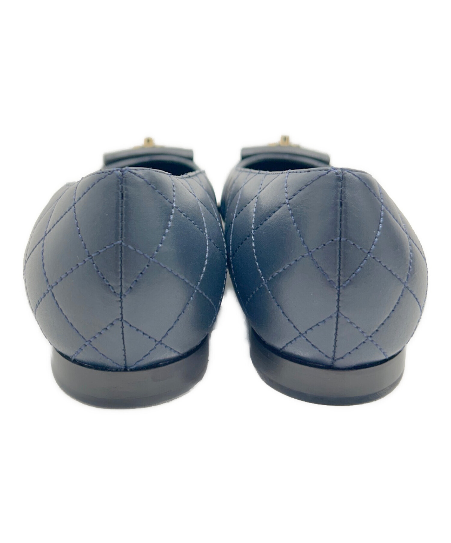 中古・古着通販】CHANEL (シャネル) フラットパンプス G45879 ネイビー