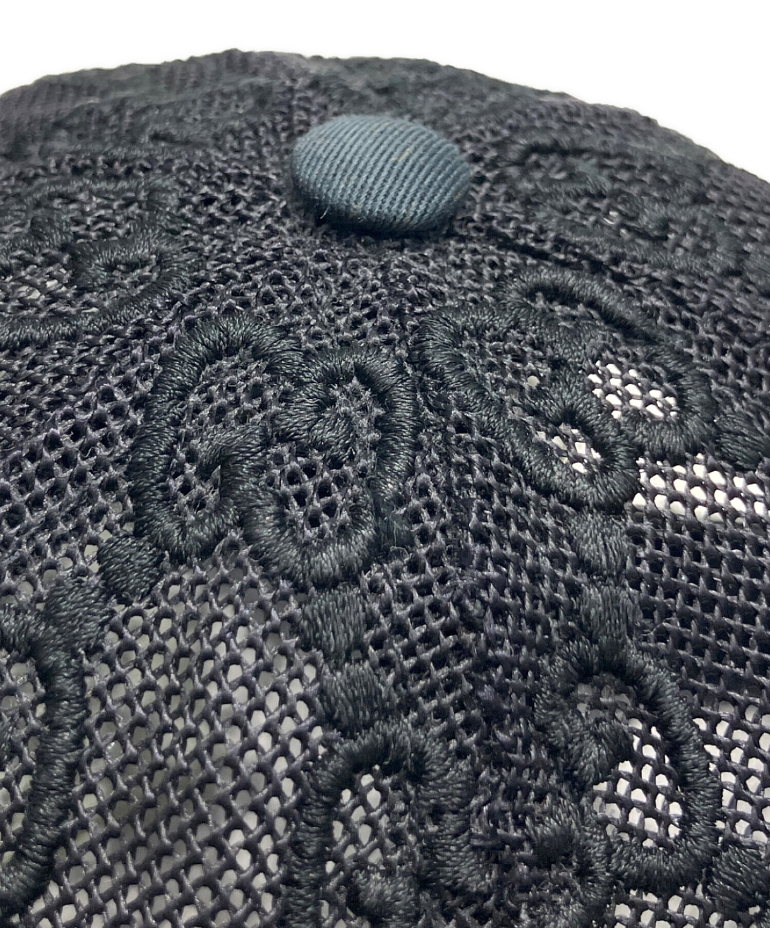 中古・古着通販】GUCCI (グッチ) GGエンブロイダリーキャップ ブラック 