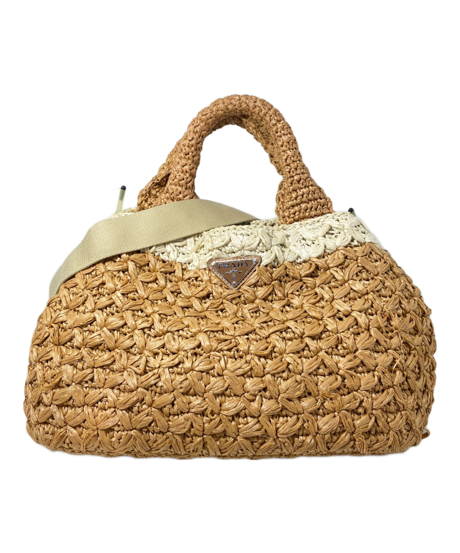 中古・古着通販】PRADA (プラダ) カナパ/2WAYハンドバッグ ベージュ 
