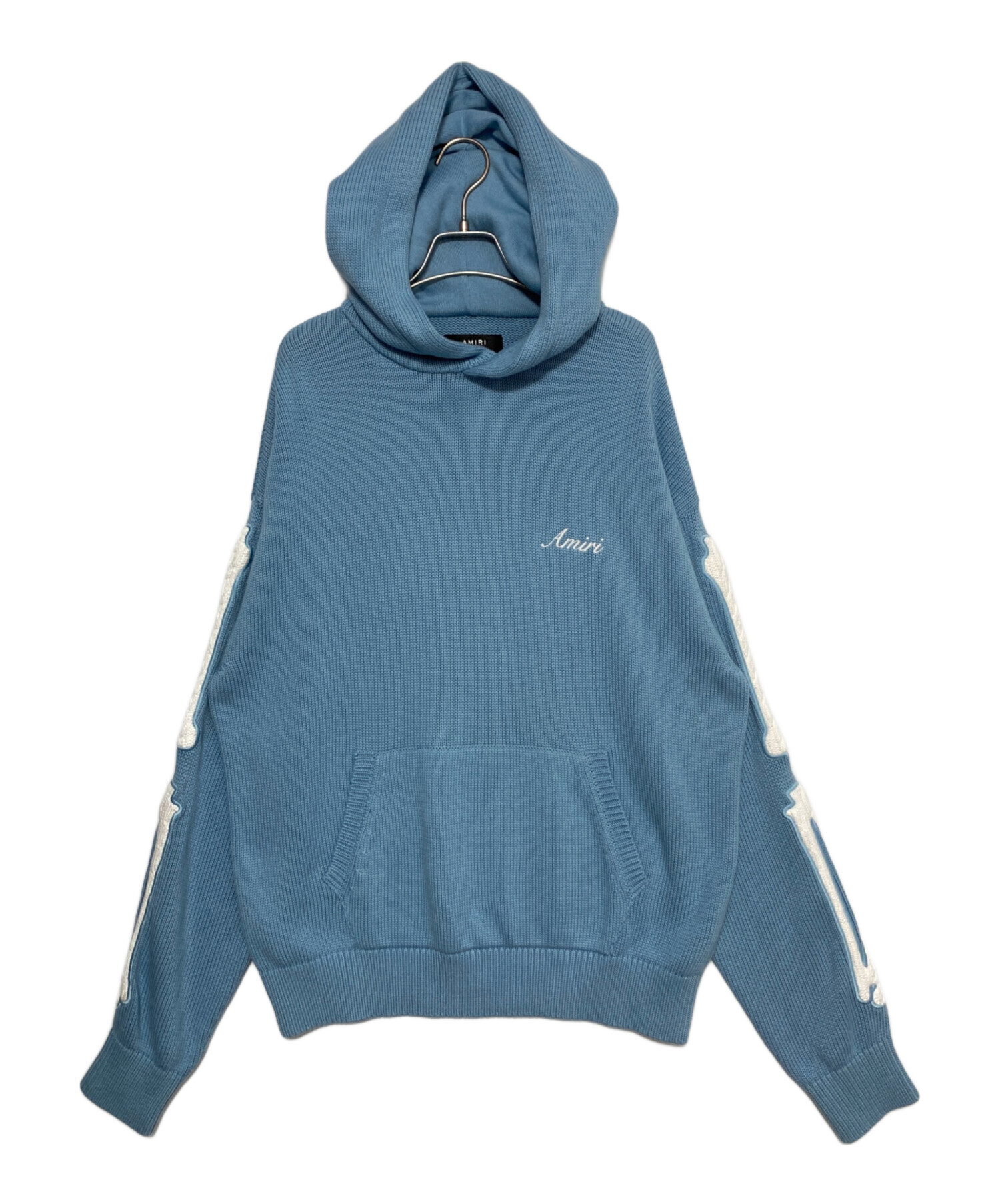 中古・古着通販】AMIRI (アミリ) ニットパーカー スカイブルー サイズ
