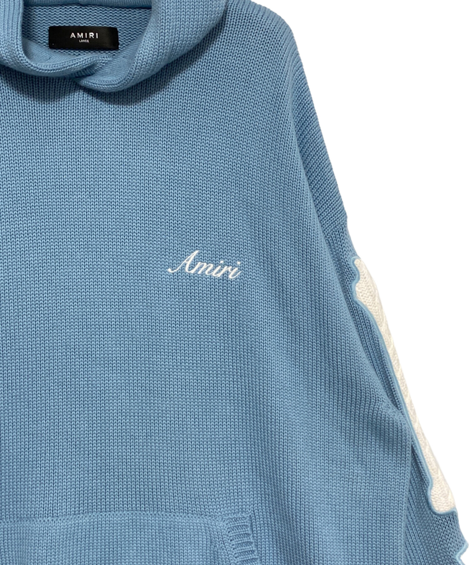 中古・古着通販】AMIRI (アミリ) ニットパーカー スカイブルー サイズ