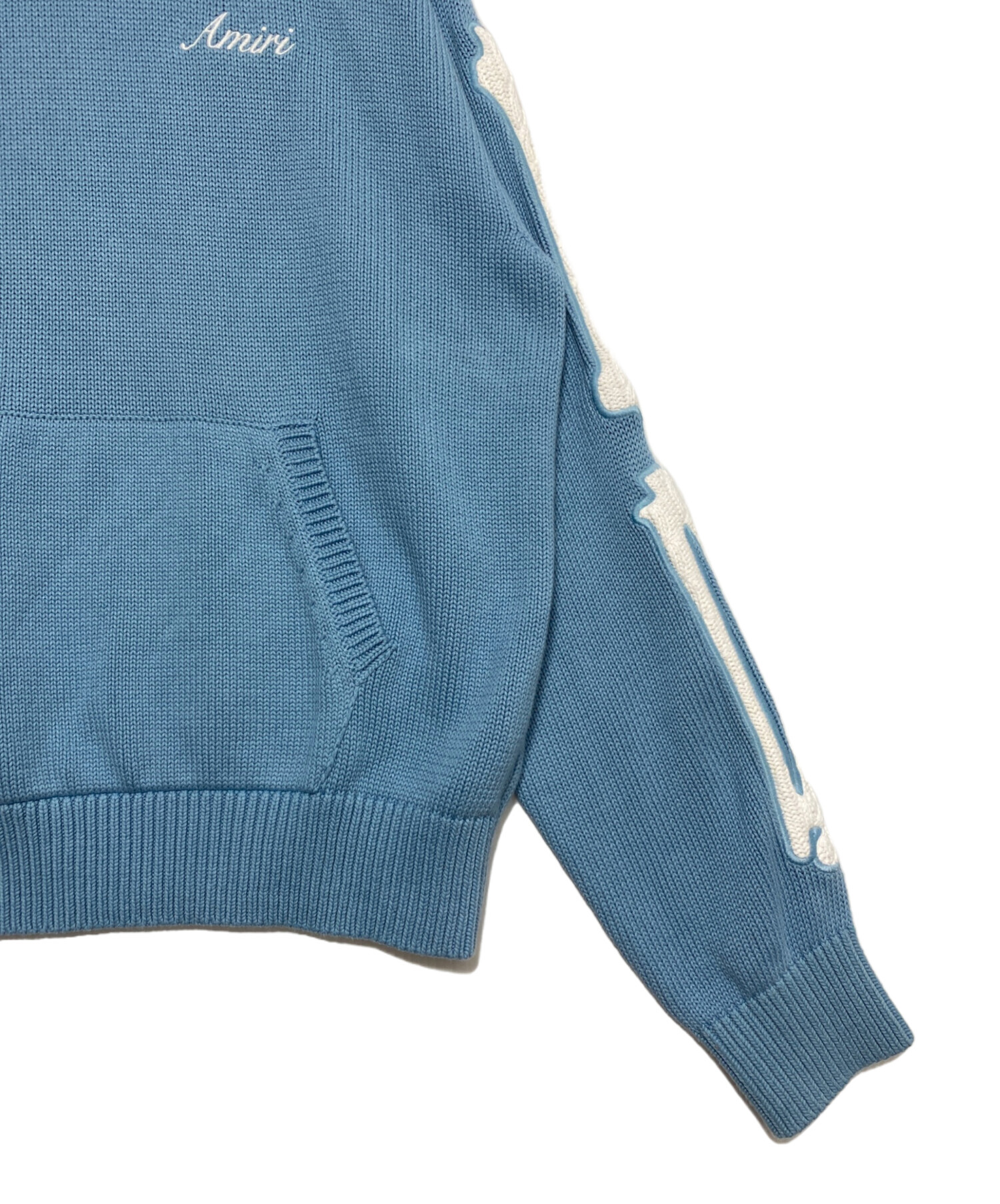 中古・古着通販】AMIRI (アミリ) ニットパーカー スカイブルー サイズ