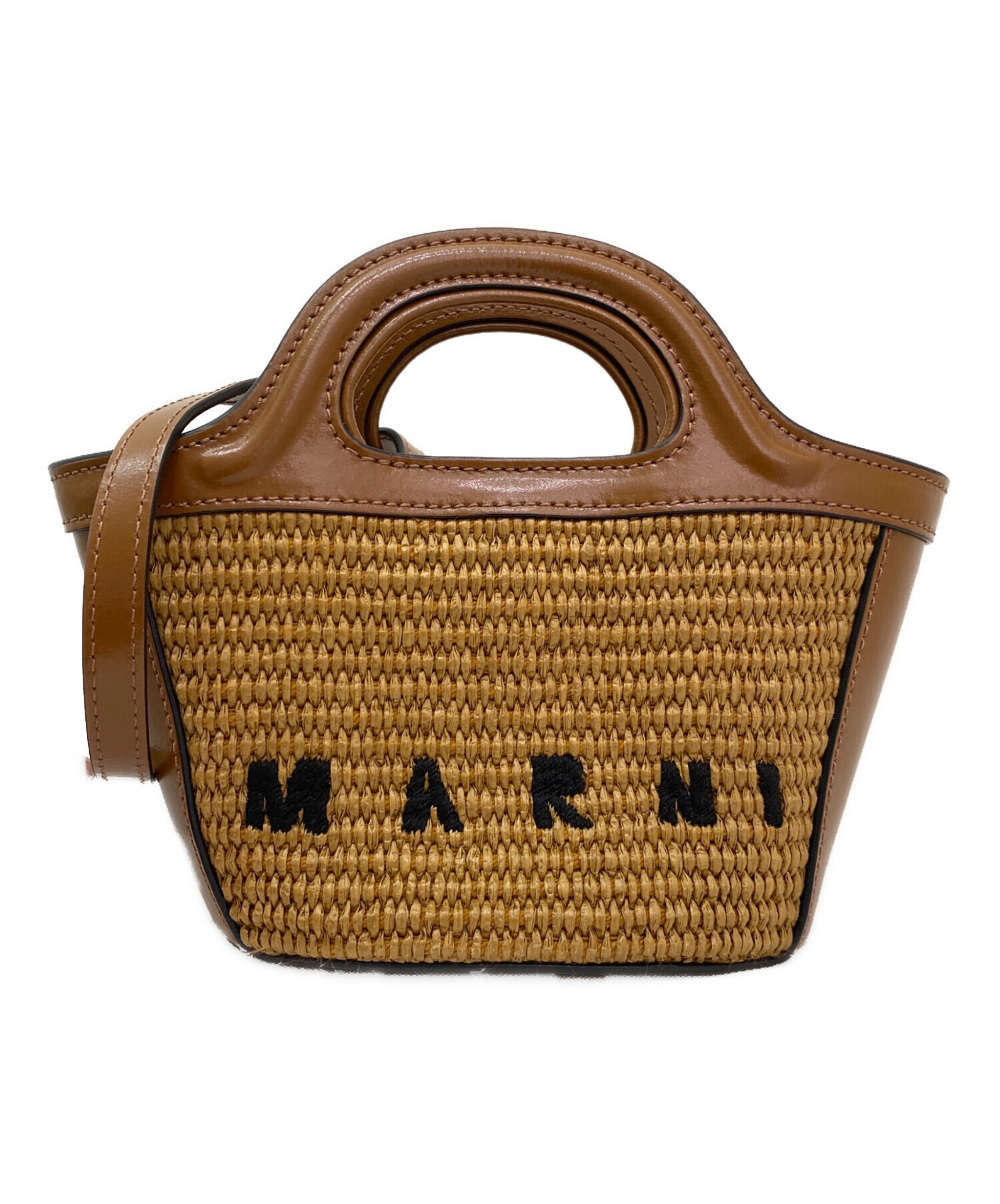 【超美品・未使用に近い】MARNI トロピカリア ミクロ ブラウン 中古・古着通販】MARNI (マルニ) トロピカリアサマー マイクロバッグ