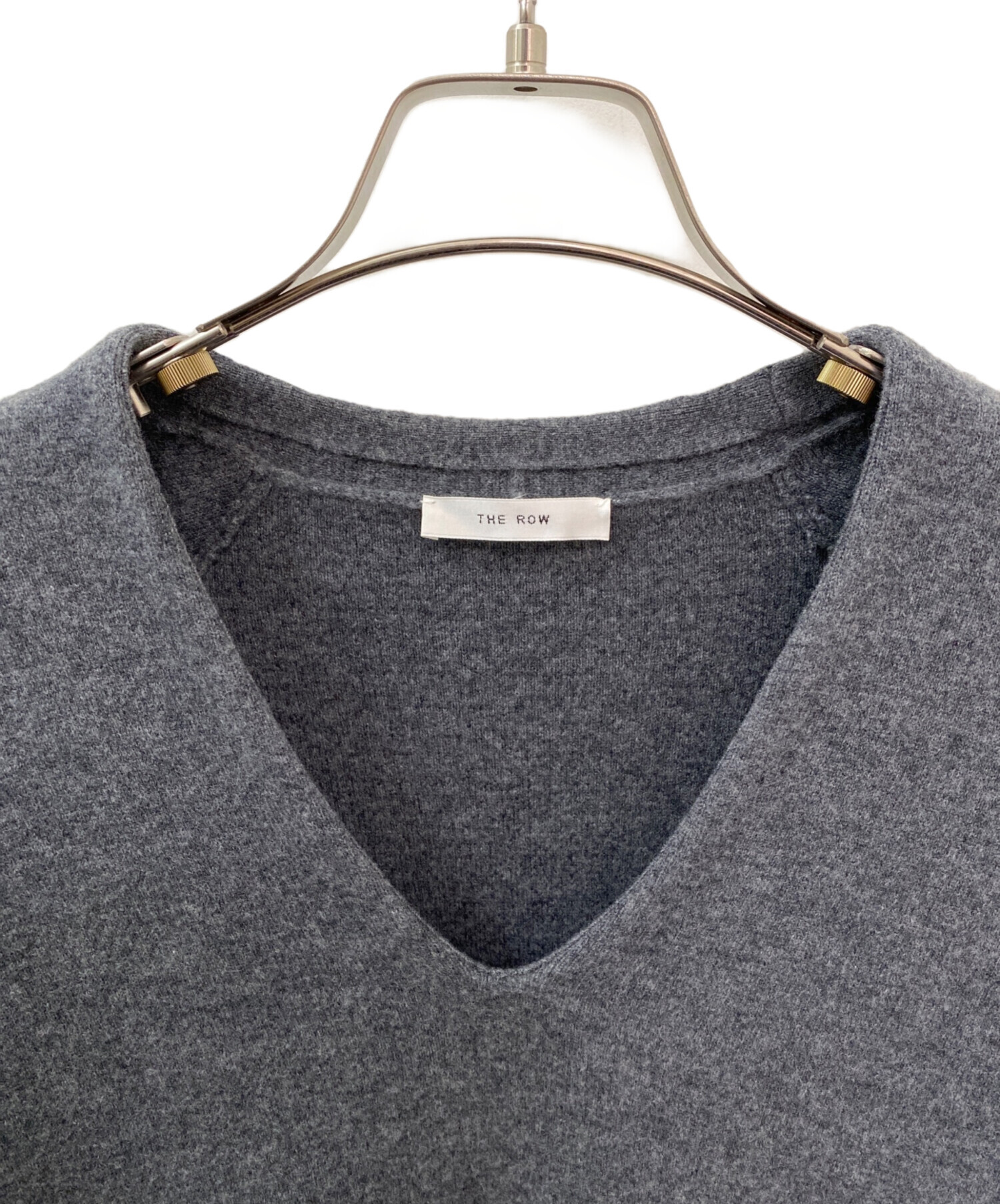 【新品未使用】　THE ROW ザロウ　Vネックトップス 中古・古着通販】THE ROW (ザ ロウ) Vネックニット グレー サイズ:XS