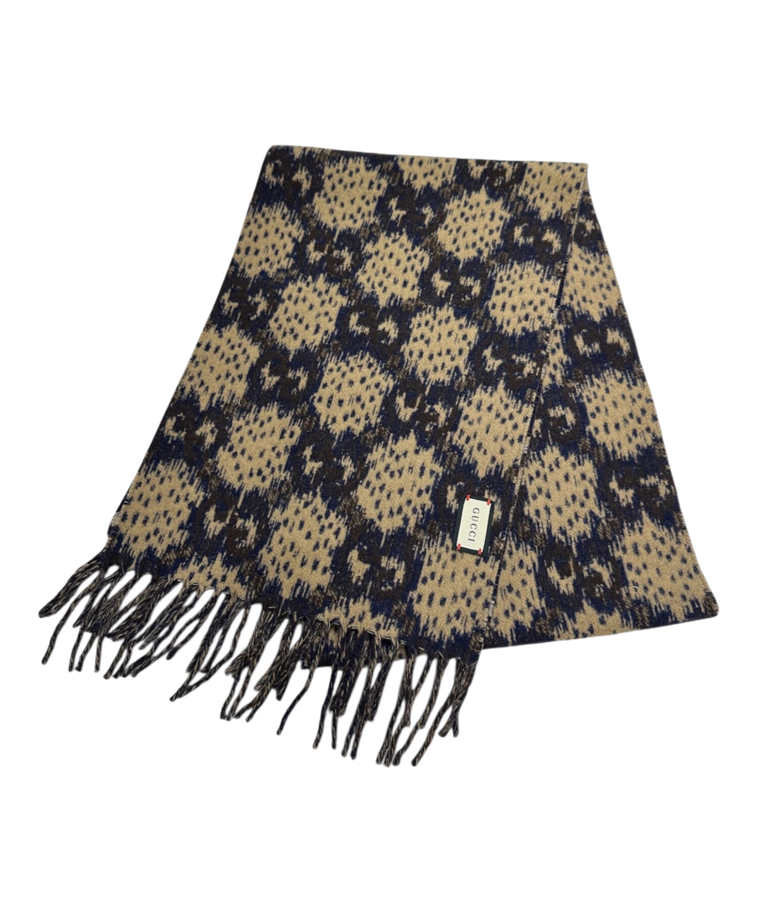 GUCCI　グッチ　マフラー　ウールマフラー　ベージュ 中古・古着通販】GUCCI (グッチ) ウールマフラー ベージュ｜ブランド