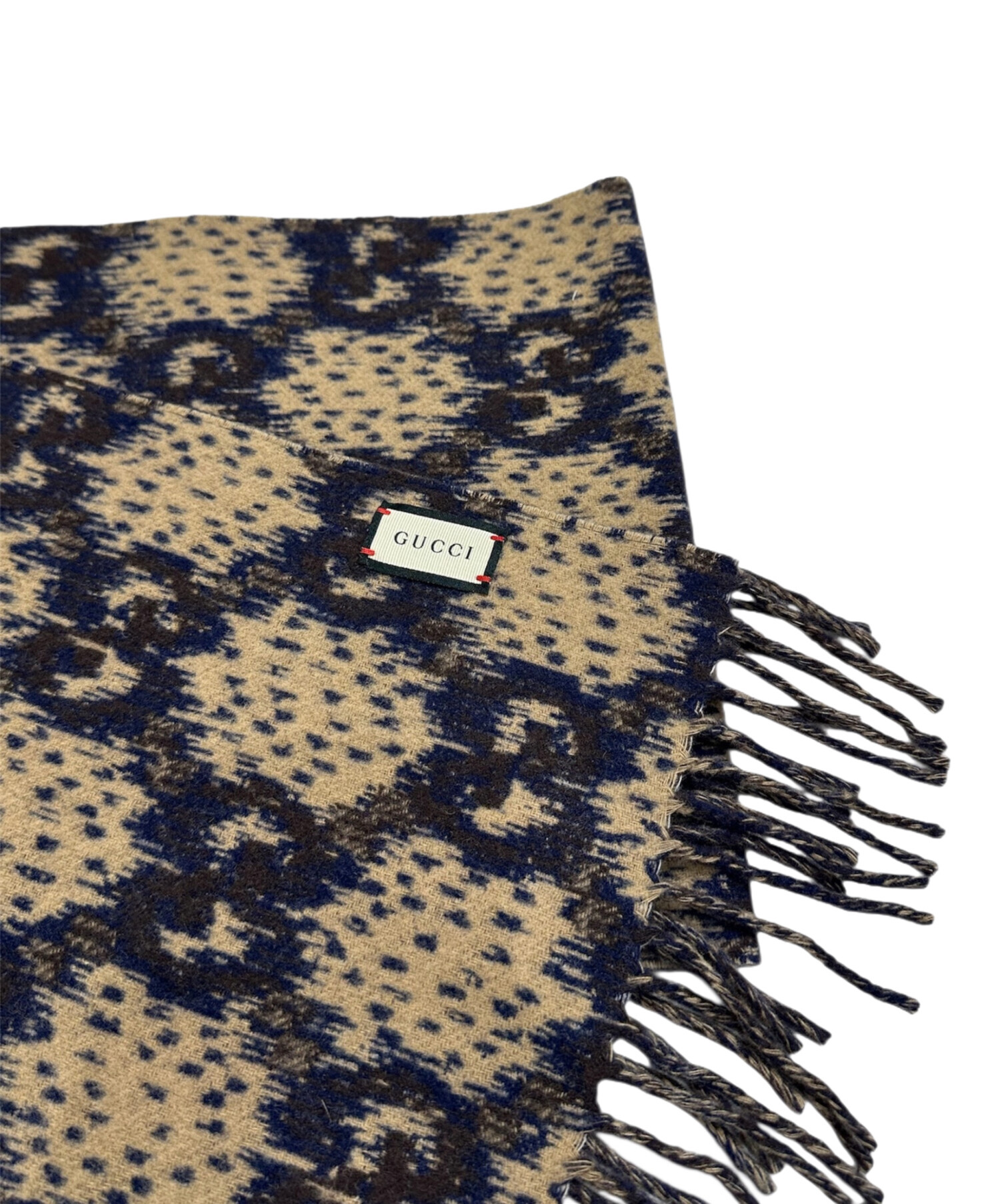 GUCCI グッチ　ベージュマフラー 中古・古着通販】GUCCI (グッチ) ウールマフラー ベージュ｜ブランド