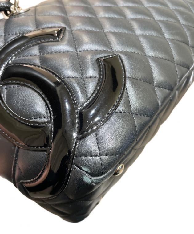 CHANEL カンボンライン ボーリングバッグ ブラック レザー　7桁製造番号 CHANEL カンボンライン ボーリングバッグ ブラック レザー 7桁製造番号
