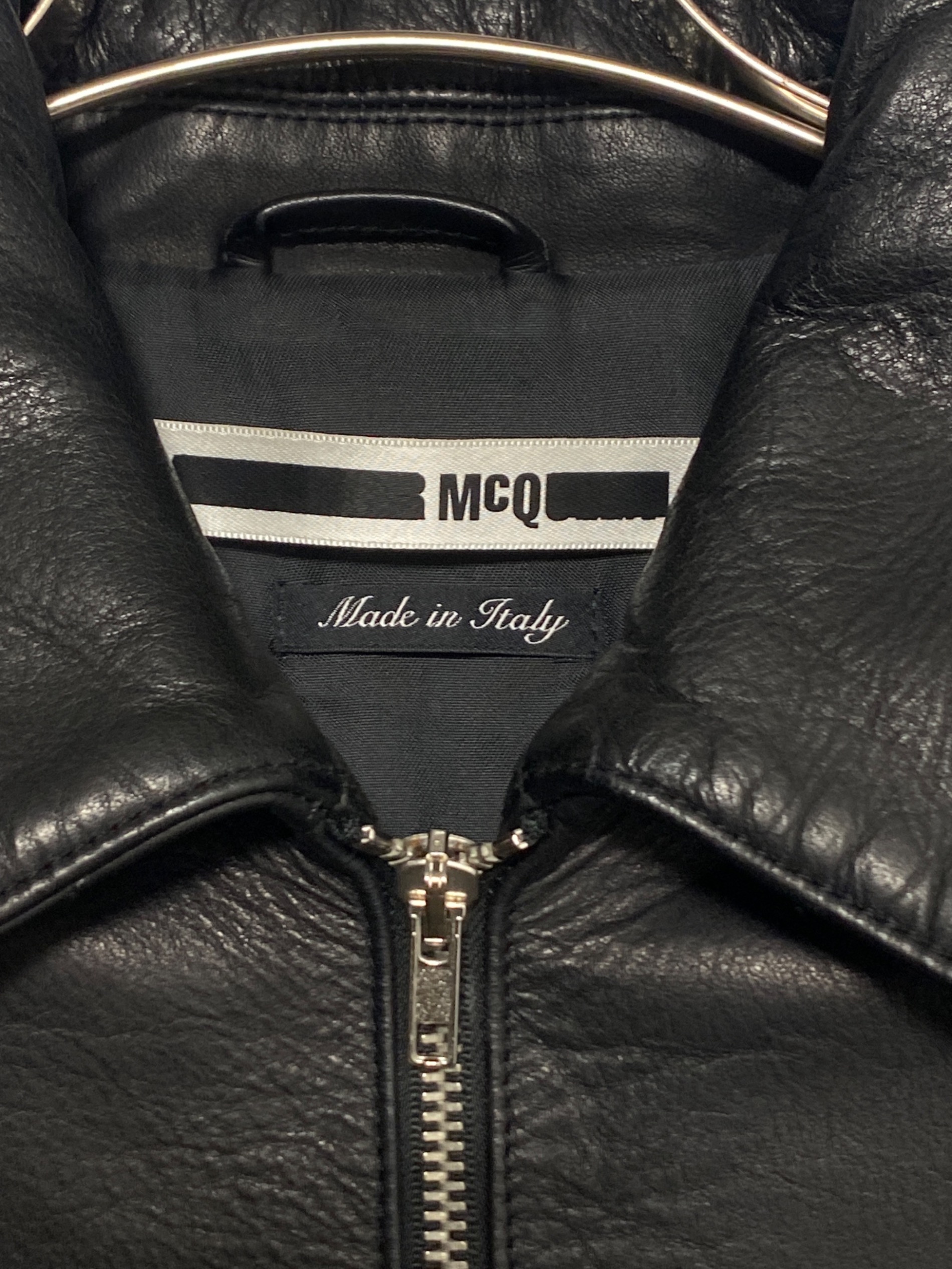 マックキュー（McQ） パーフォレート加工レザーブルゾン 黒 46 MCQ 