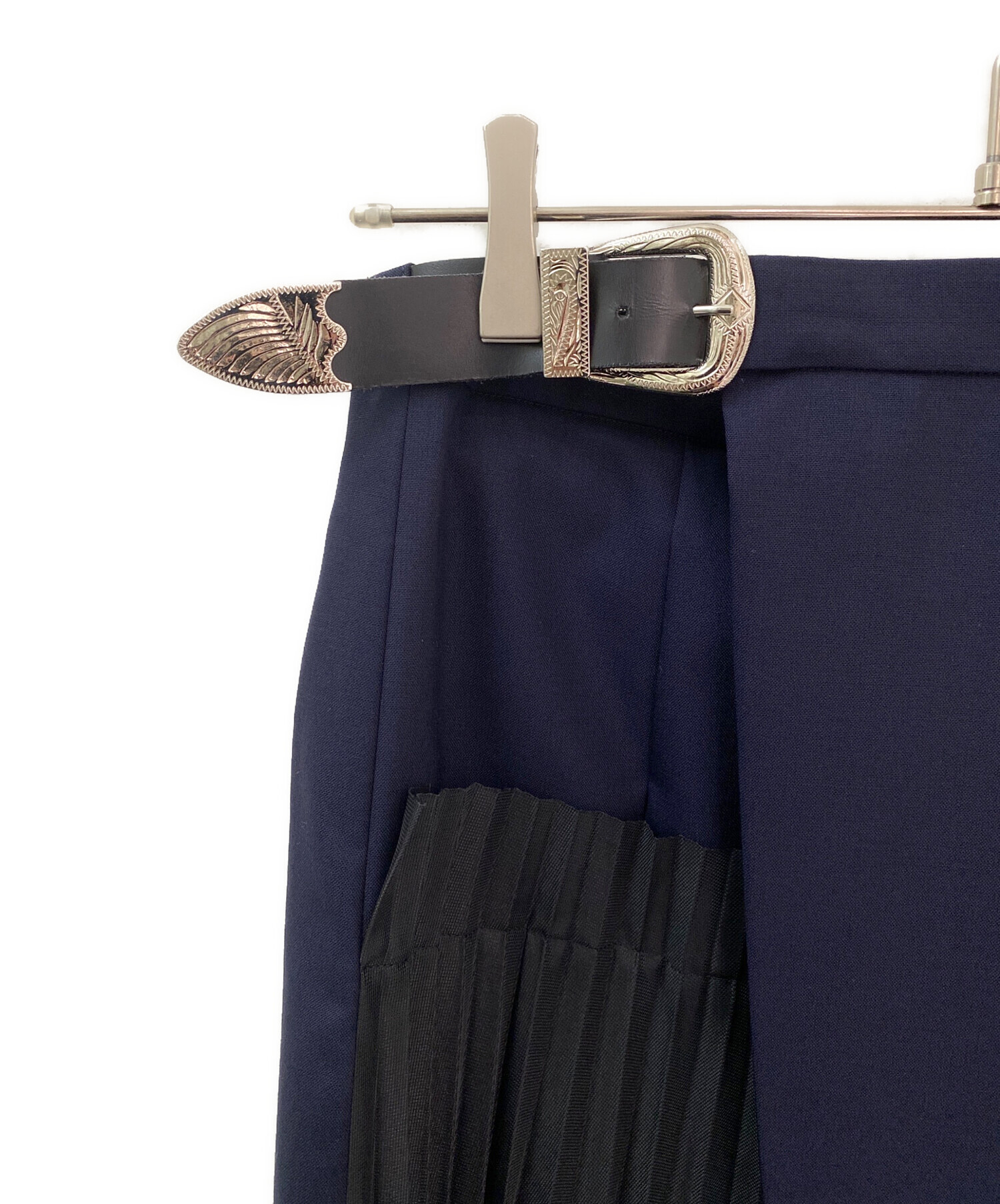 TOGA トーガ ロング・マキシ丈スカート 36(S位) 青x黒(総柄) 【古着  