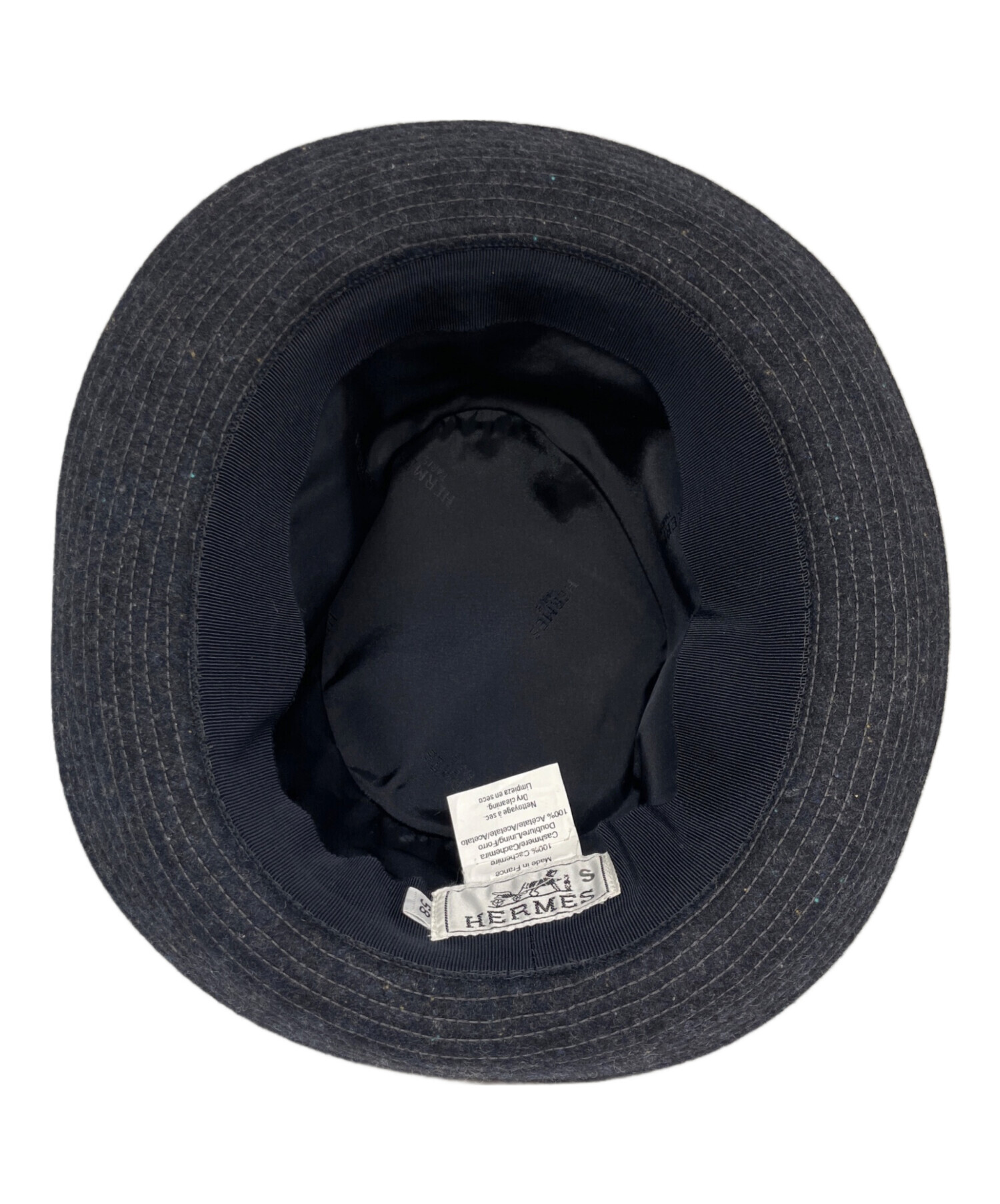 中古・古着通販】HERMES (エルメス) カシミヤ ハット ネイビー サイズ