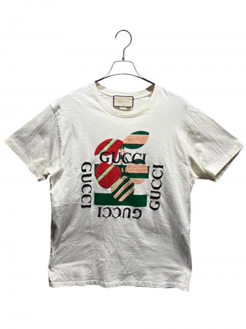中古・古着通販】GUCCI (グッチ) スパンコールTシャツ アイボリー