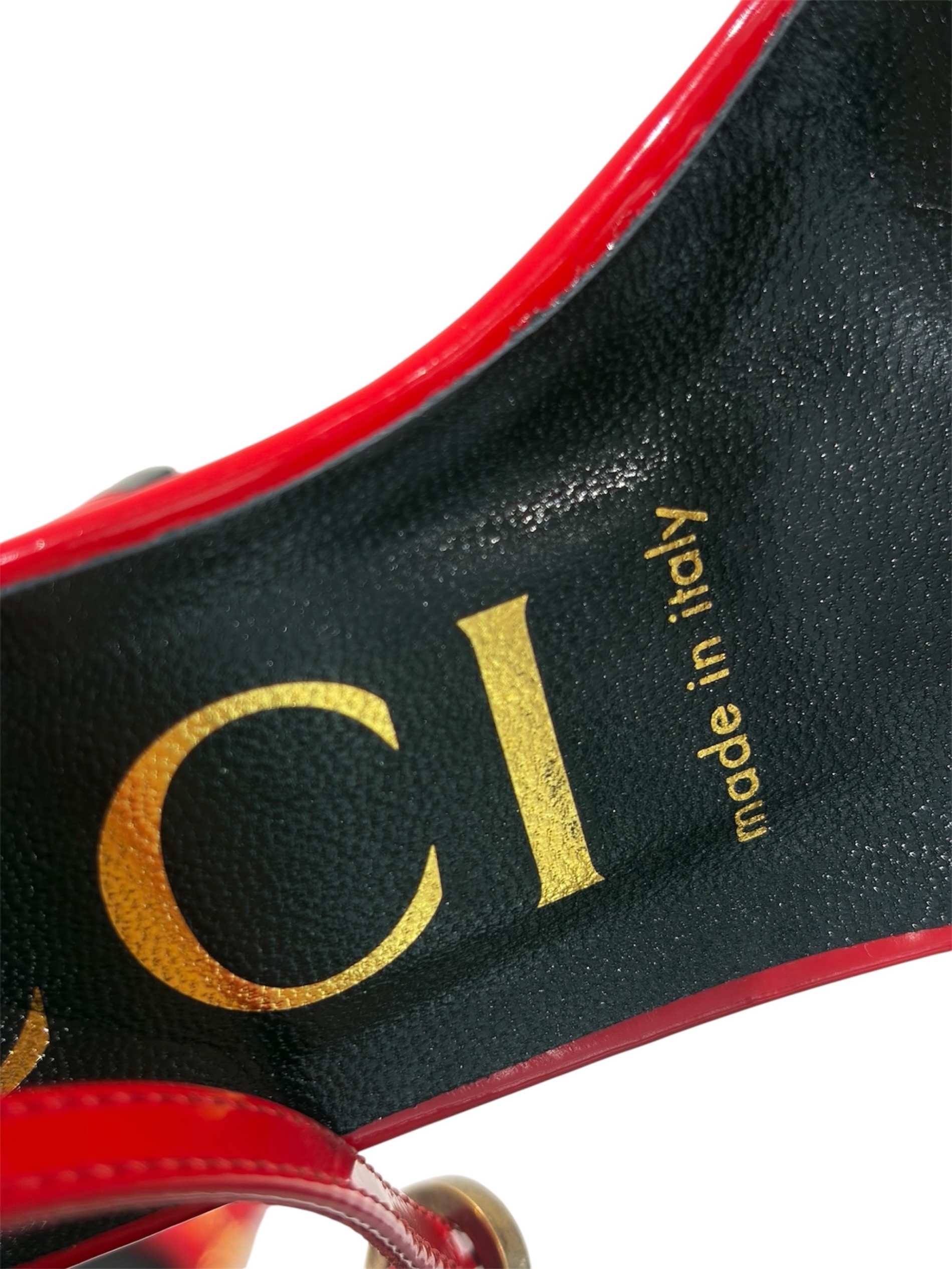 中古・古着通販】GUCCI (グッチ) ストラップヒールサンダル レッド