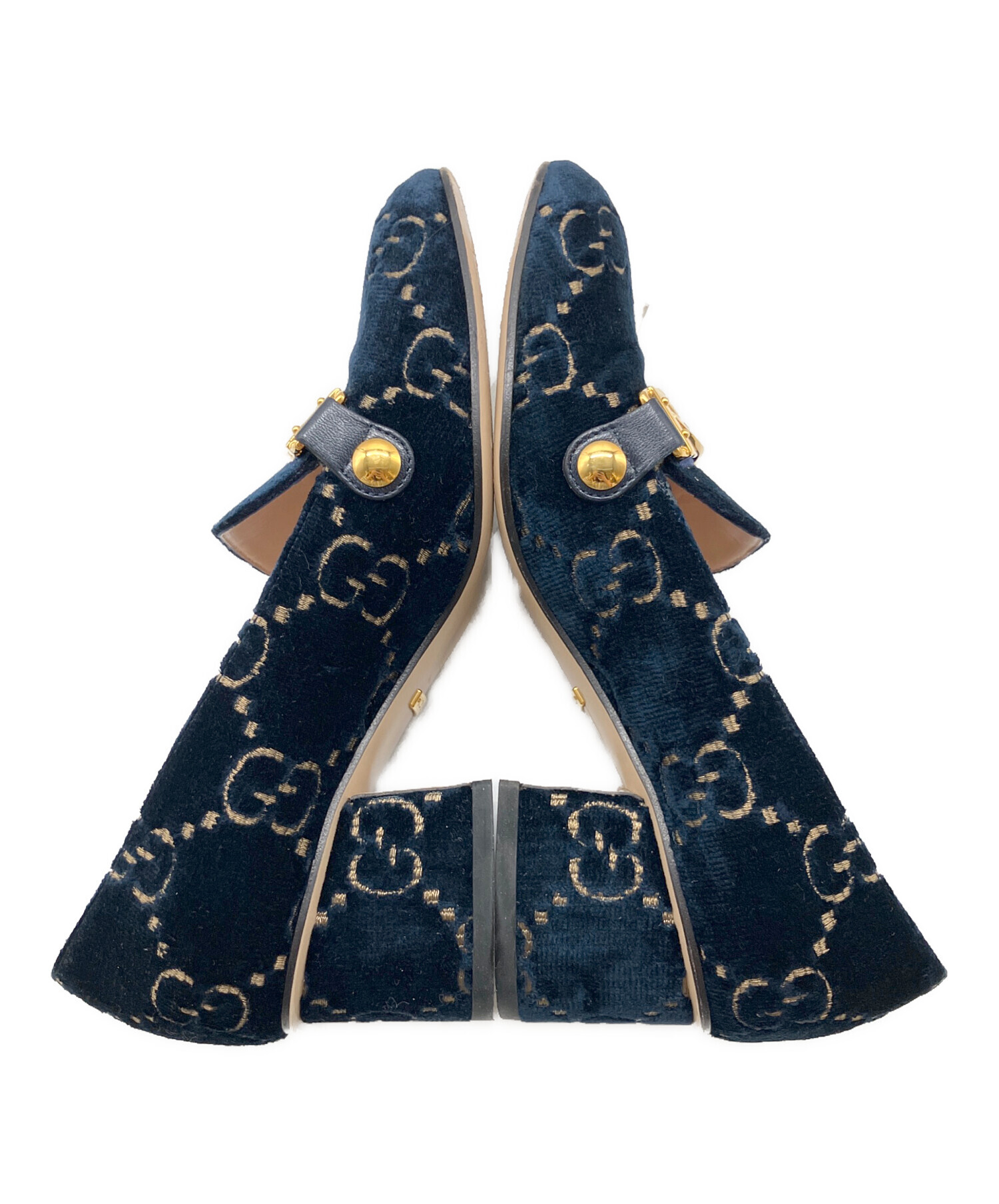 限定値下げ　試着のみGUCCI ネイビー パンプス ハイヒール 袋付き 中古・古着通販】GUCCI (グッチ) GUCCI Pump Shoes /GGパンプス