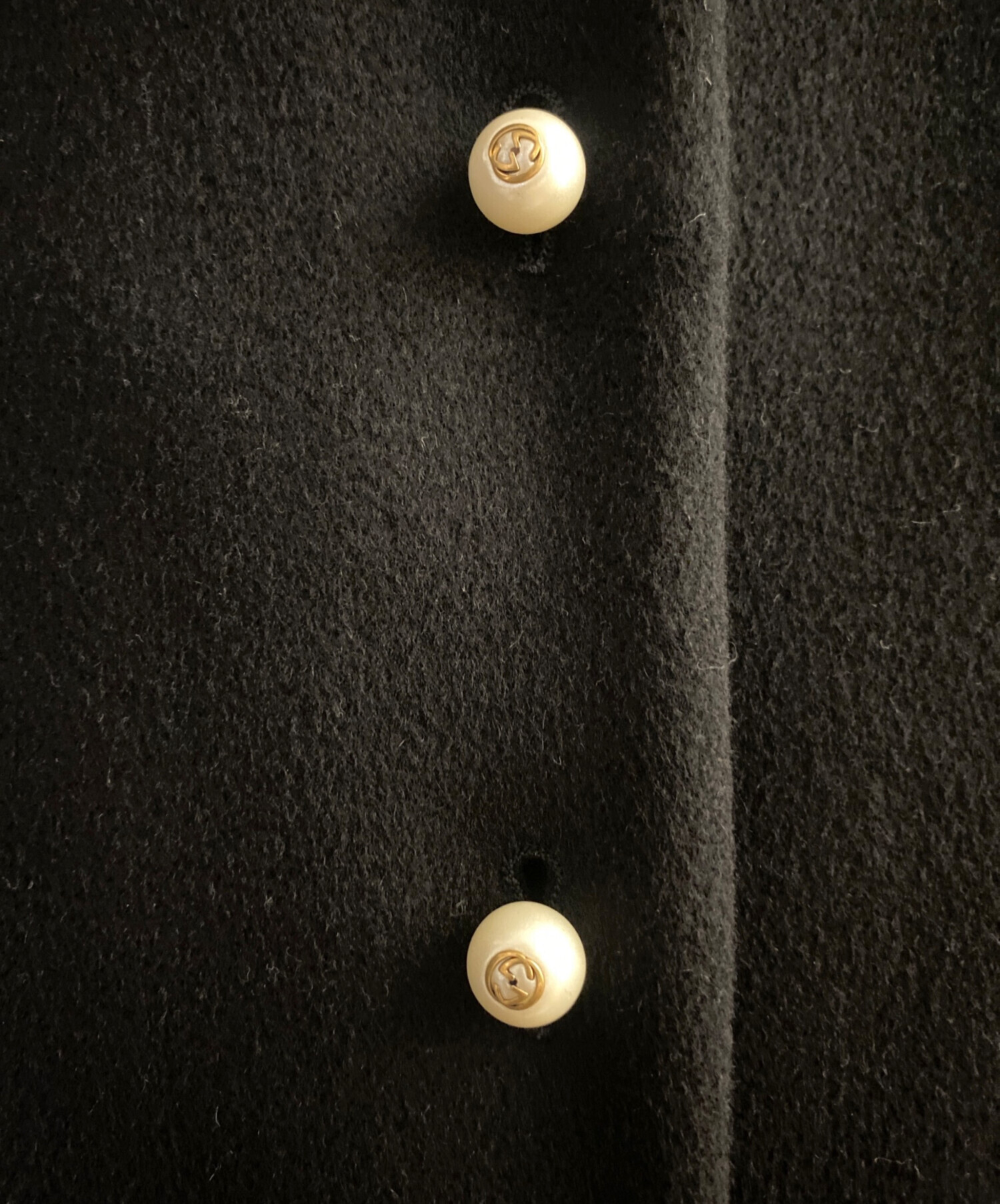 中古・古着通販】GUCCI (グッチ) リボン付きロングコート ブラック