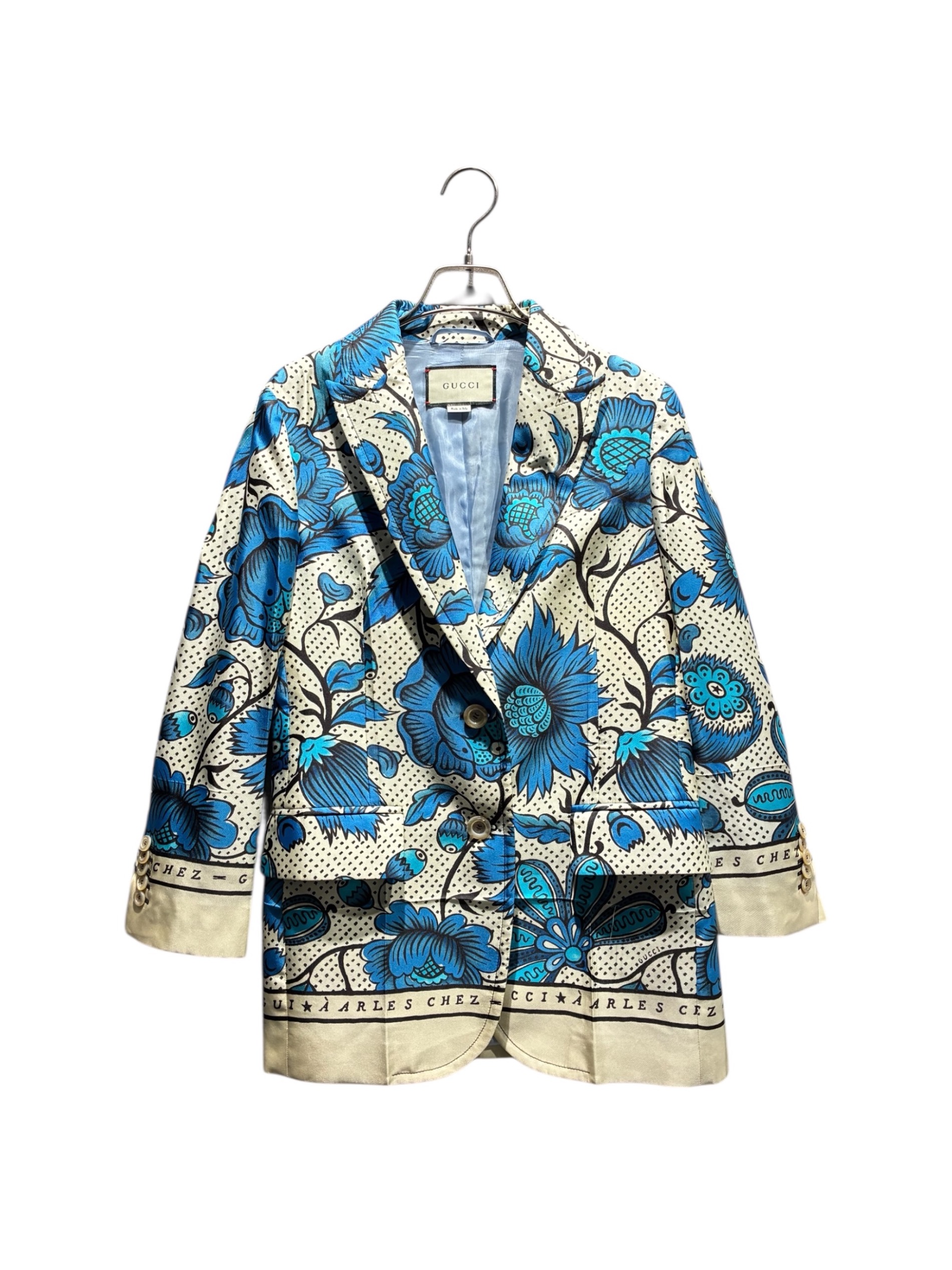 中古・古着通販】GUCCI (グッチ) ジャケット ブルー サイズ:38 中古・古着通販】GUCCI (グッチ) ジャケット ブルー サイズ:38