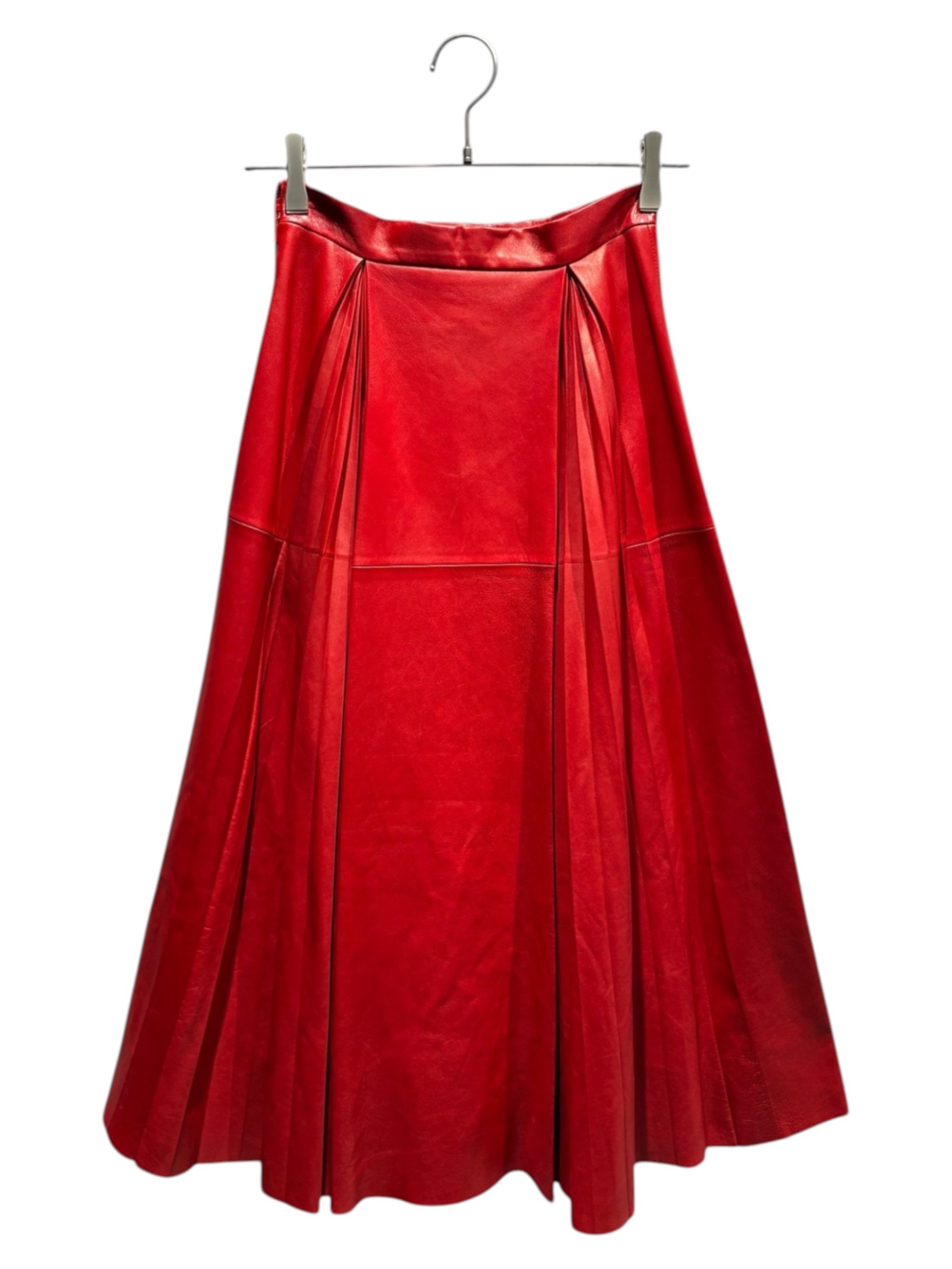 中古・古着通販】GUCCI (グッチ) レザースカート レッド サイズ:36