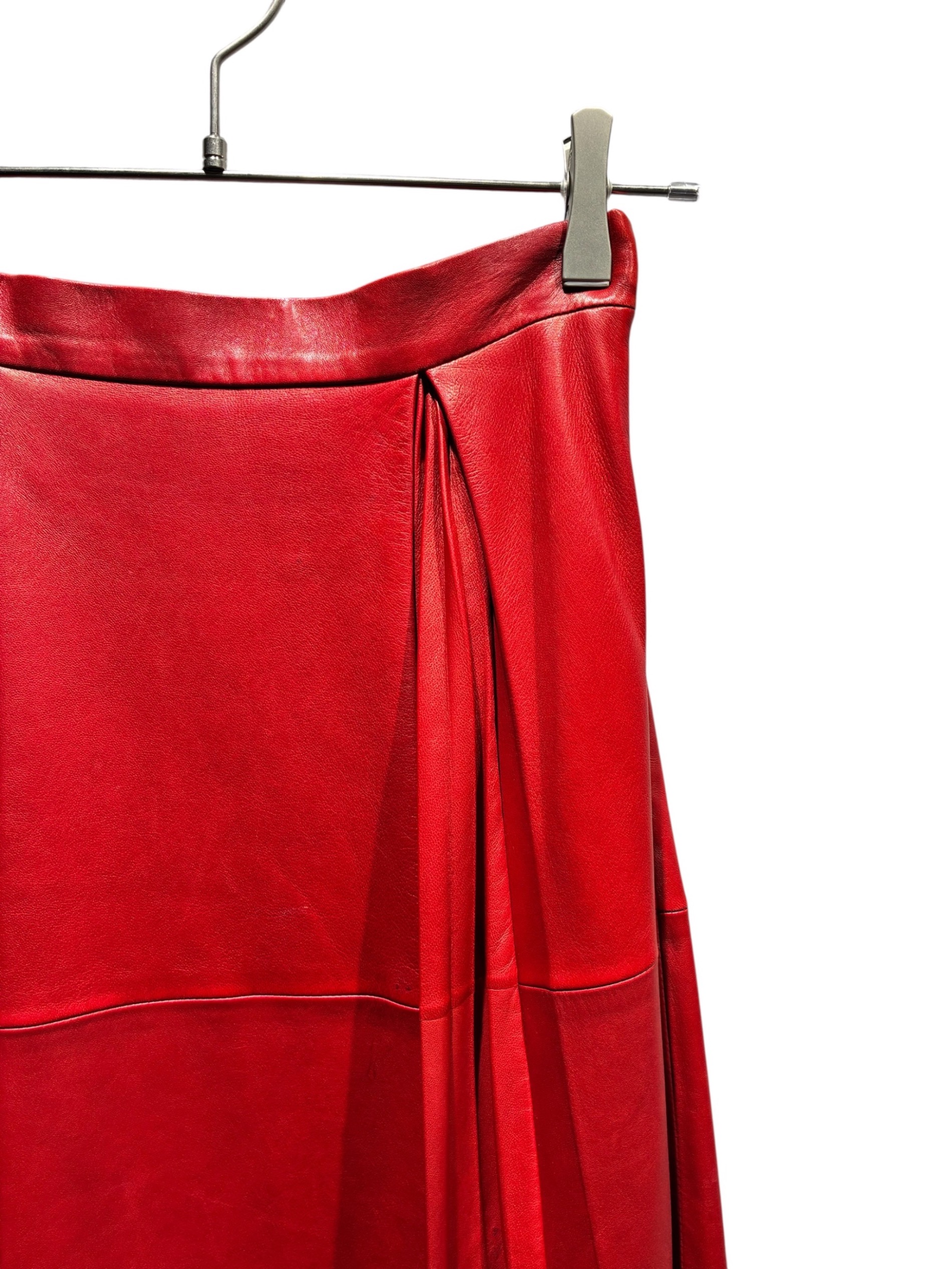 中古・古着通販】GUCCI (グッチ) レザースカート レッド サイズ:36