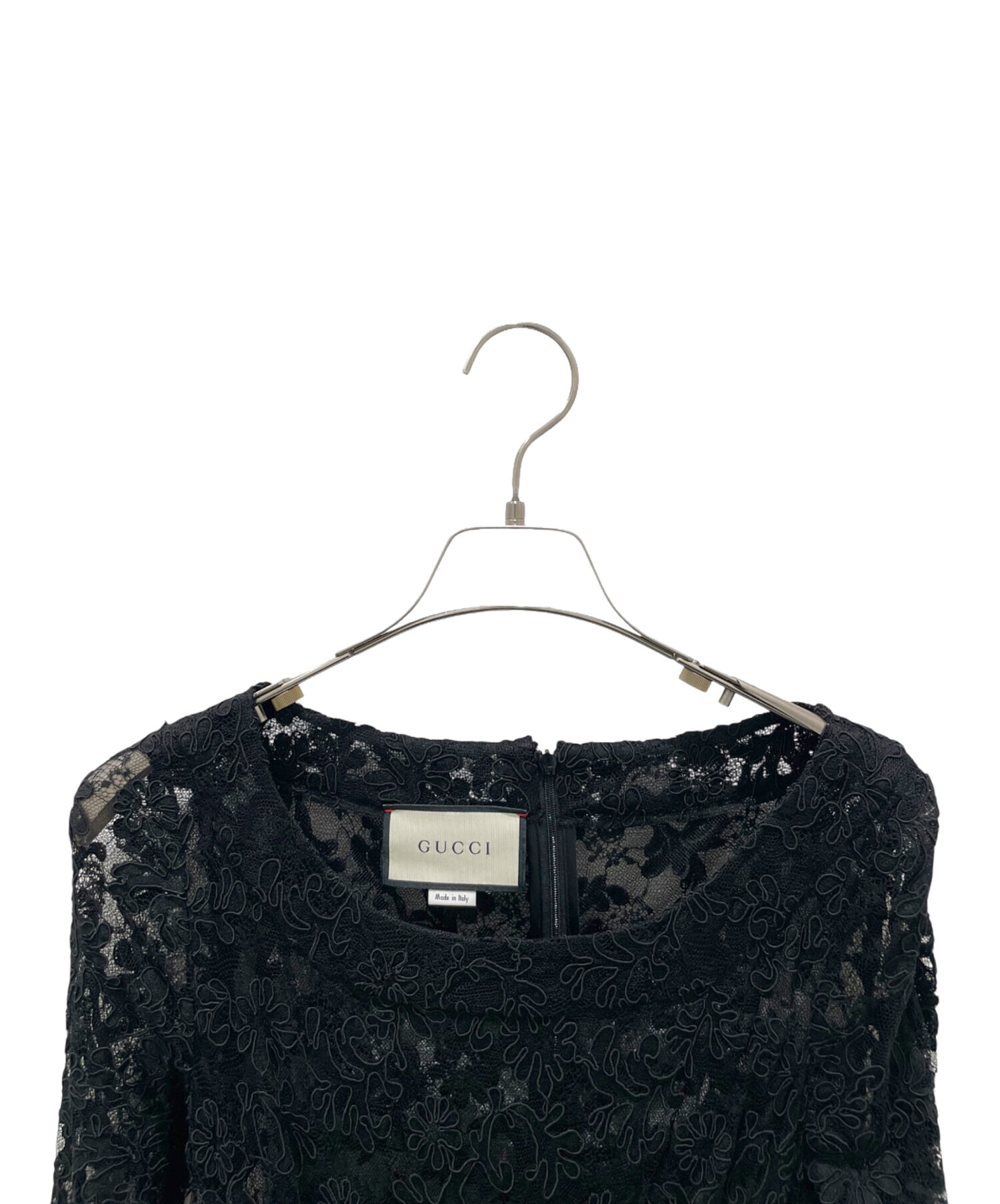 中古・古着通販】GUCCI (グッチ) レース切替ワンピース ブラック