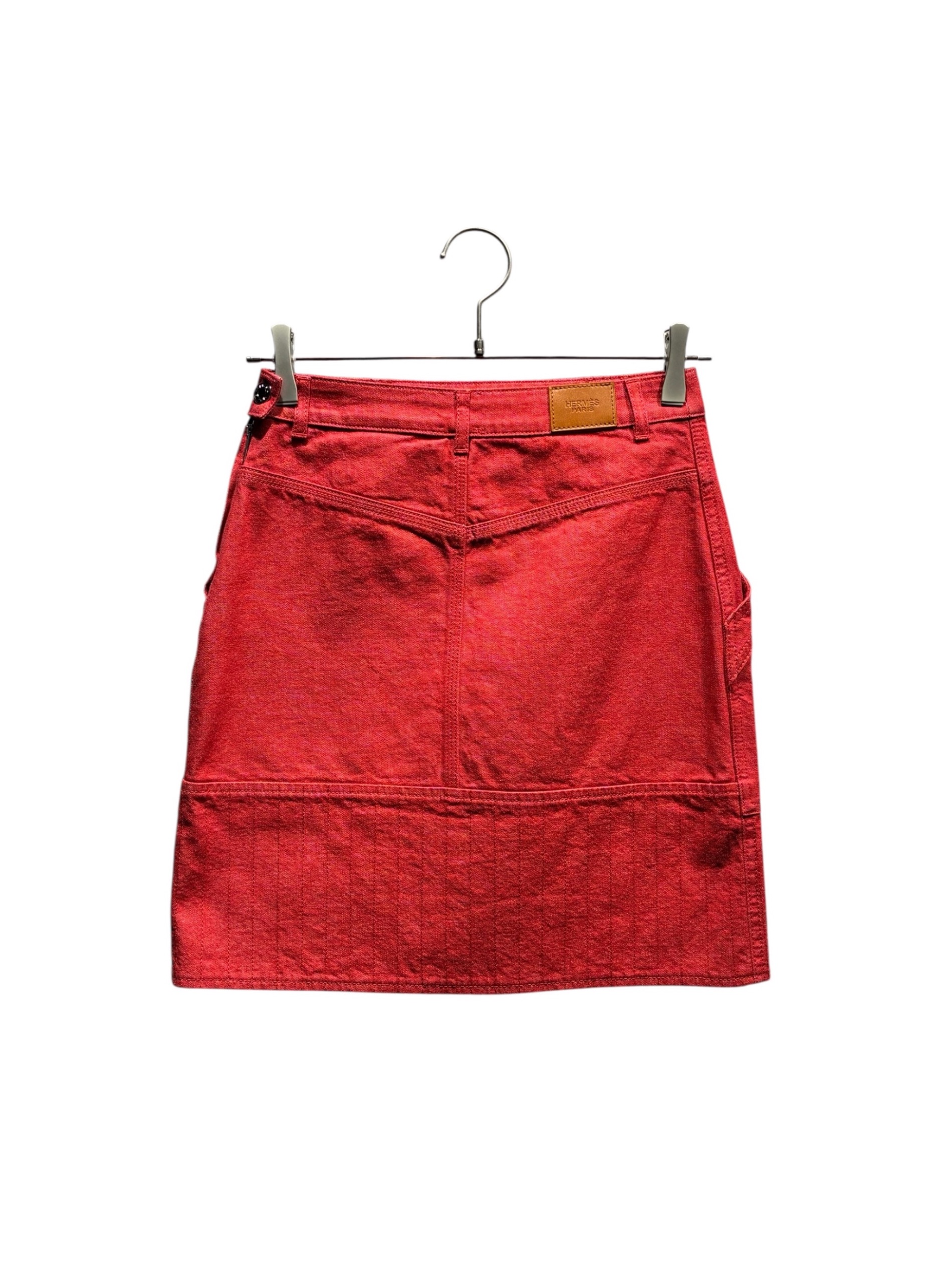 中古・古着通販】HERMES (エルメス) カラーデニムスカート レッド 