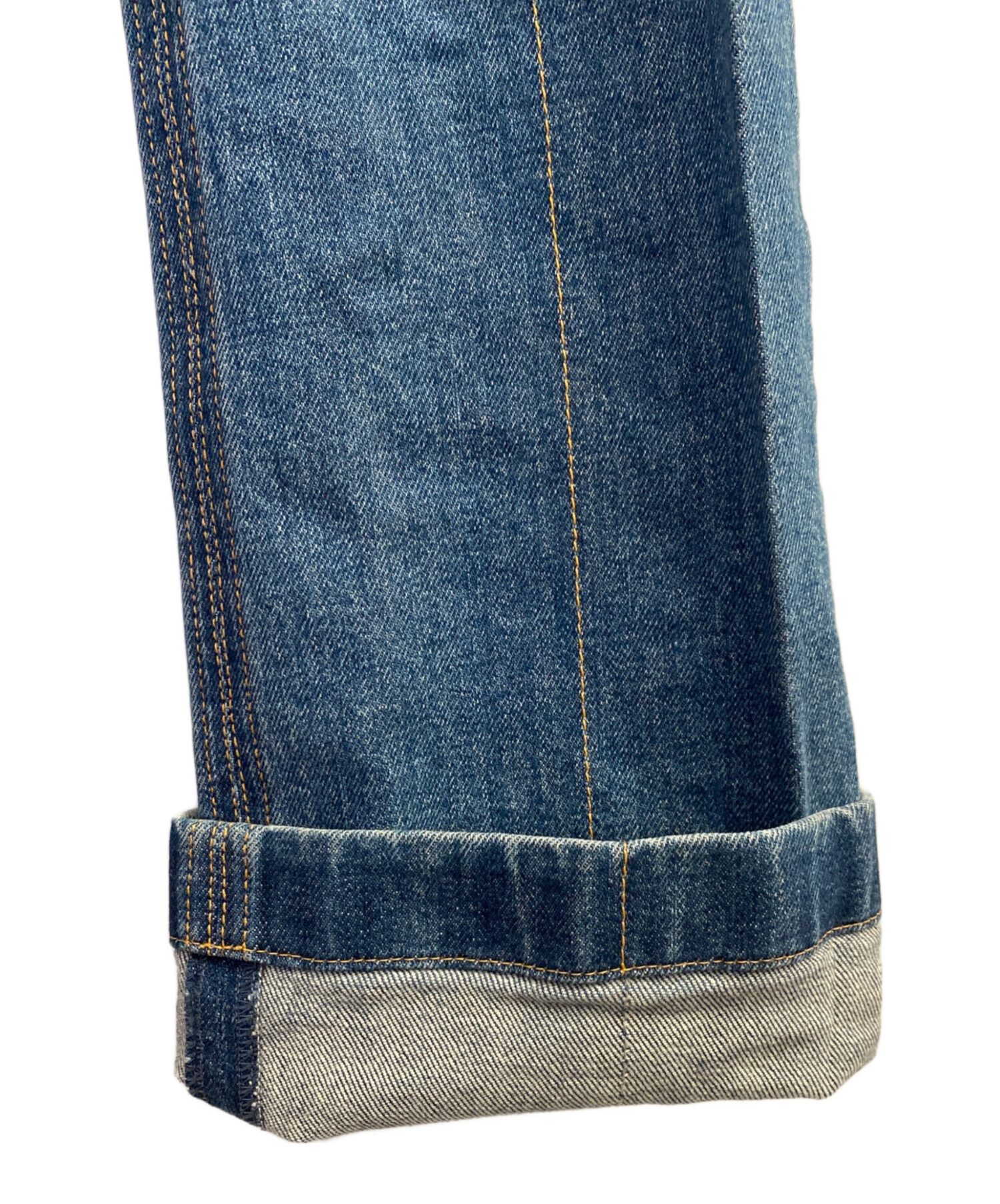 LOUIS VUITTON ダークデニム フレアジーンズ　W32インチ 背面のLVロゴがアクセント】ルイヴィトン☆フレアデニムパンツ