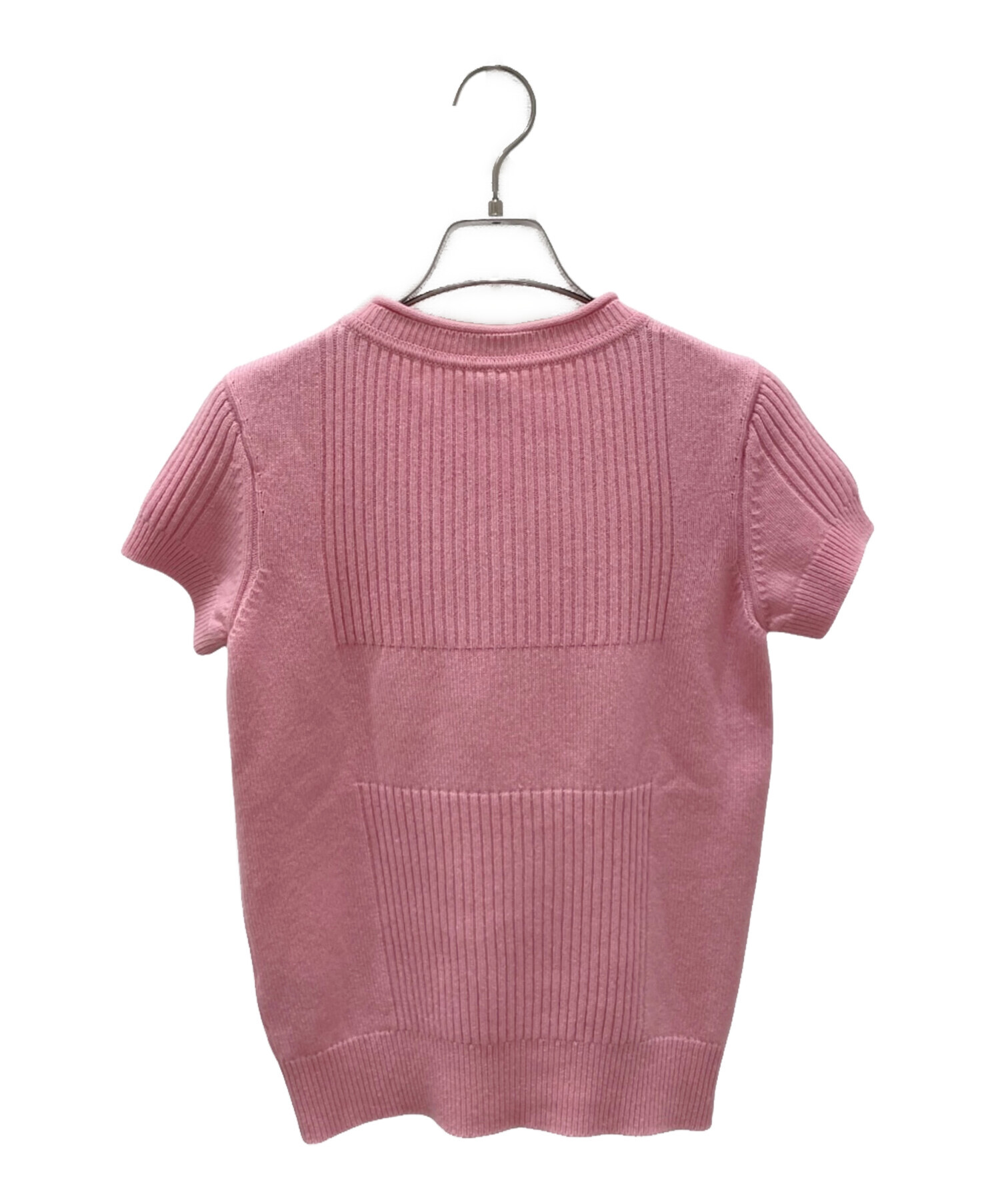 中古・古着通販】HERMES (エルメス) カシミヤ半袖ニットTシャツ ピンク