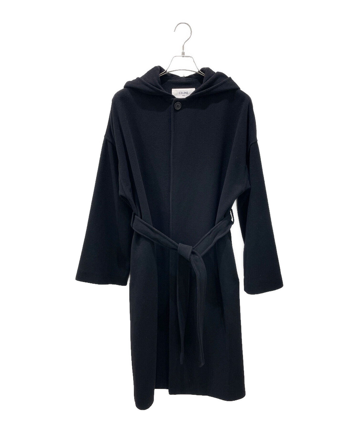 中古・古着通販】CELINE (セリーヌ) ベルト付フーテッドカシミヤコート 