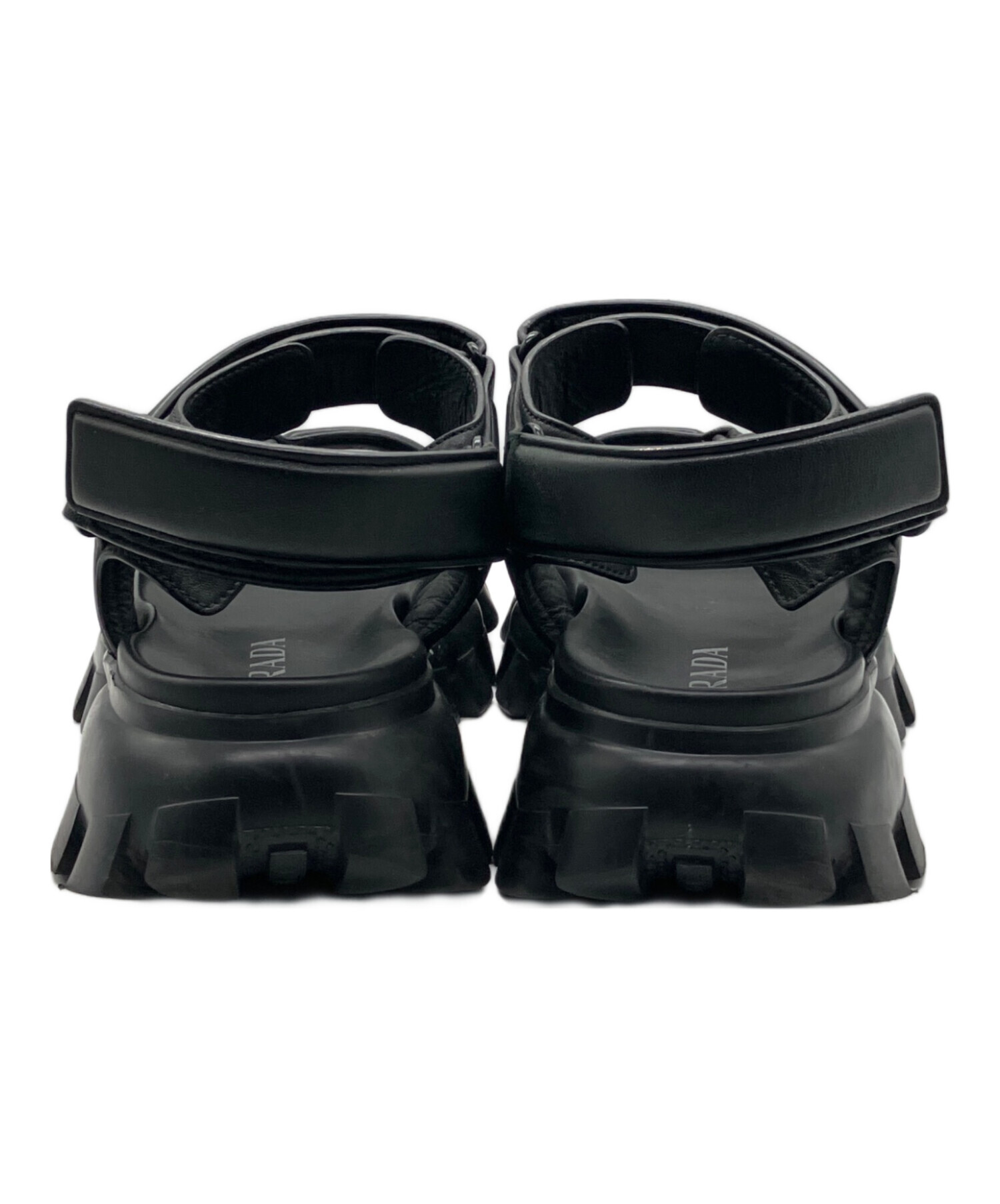 中古・古着通販】PRADA (プラダ) レザーサンダル ブラック サイズ:8 1