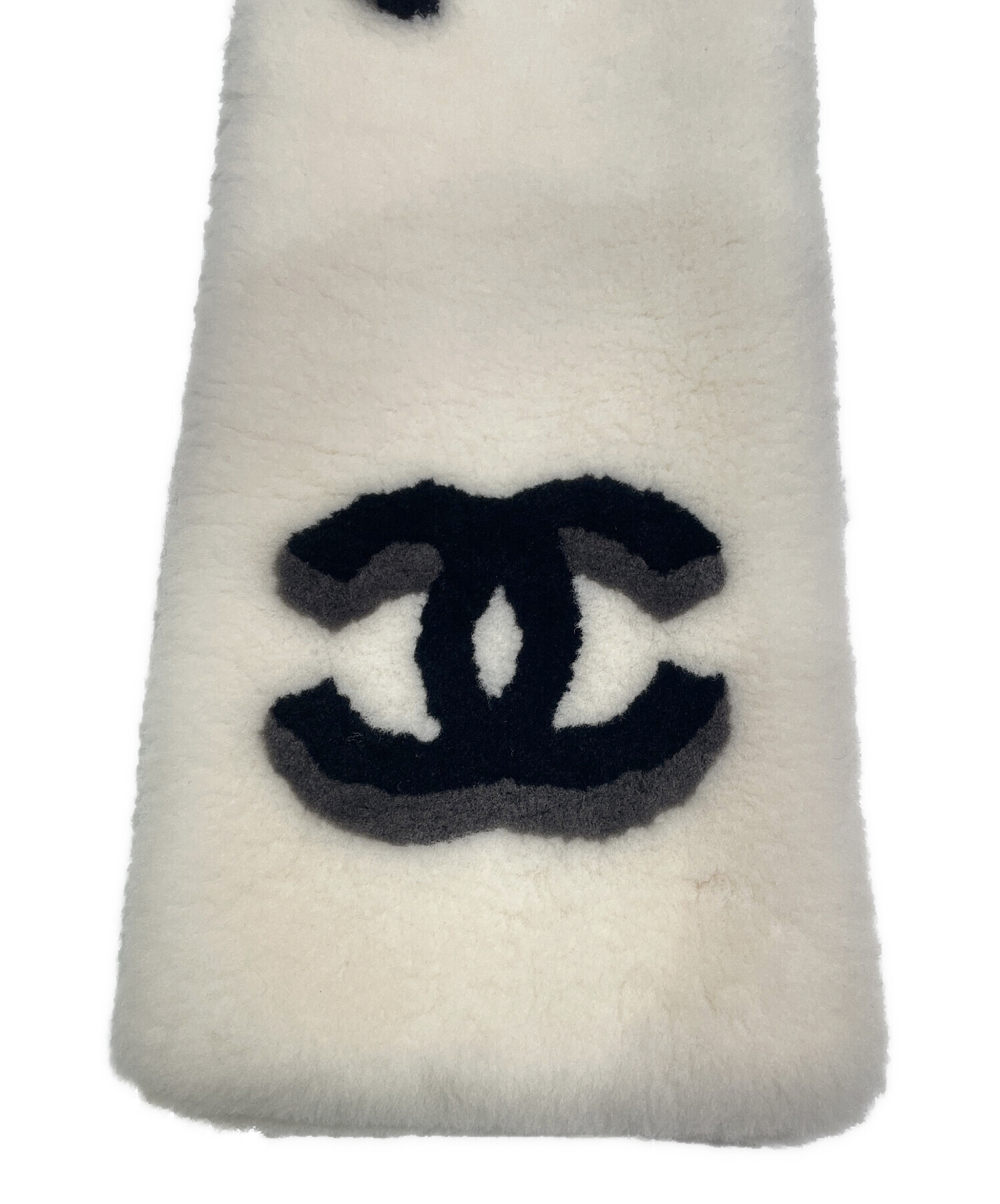 CHANEL ムートンマフラー 中古・古着通販】CHANEL (シャネル) ココマークムートンマフラー