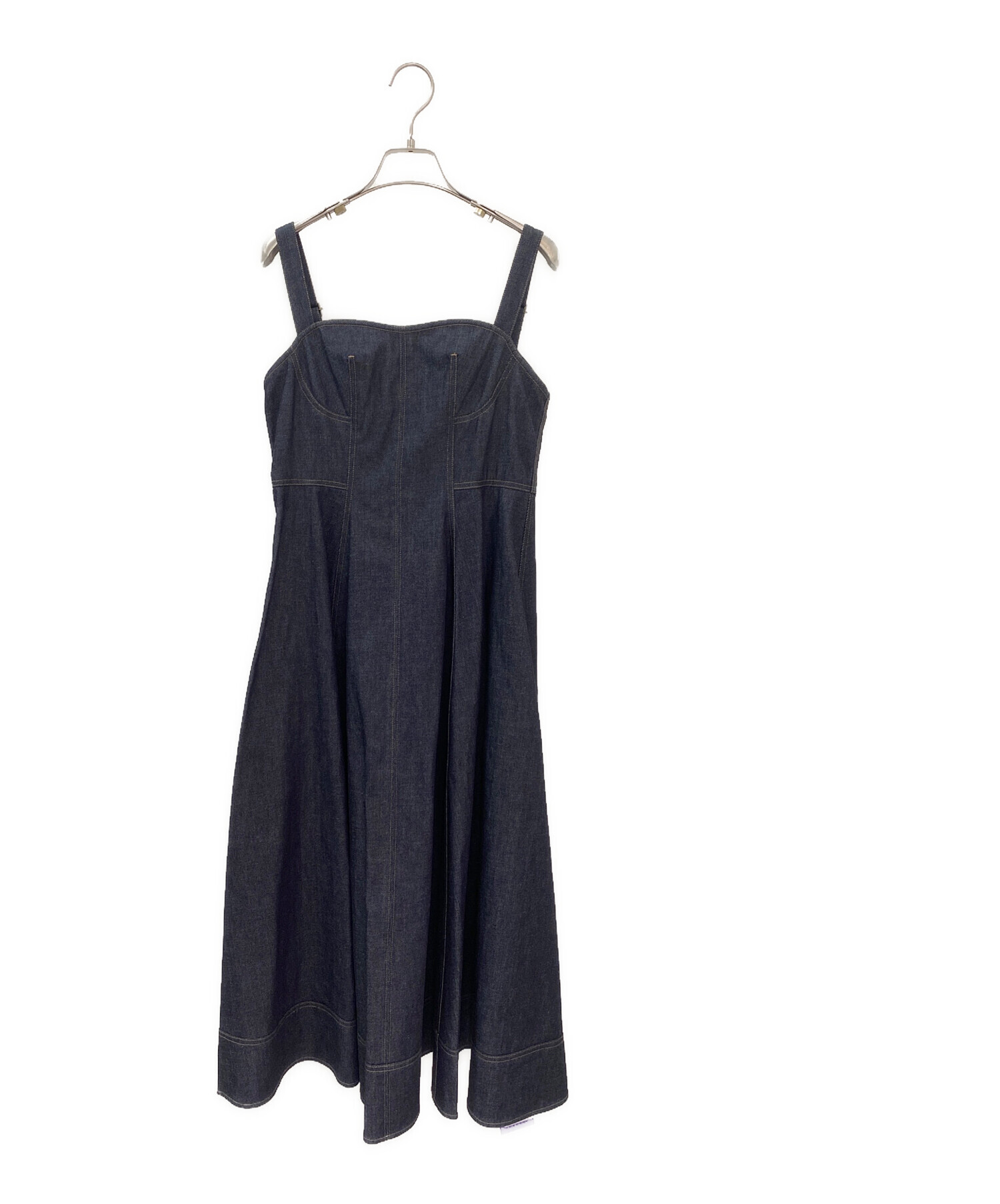 中古・古着通販】OBLI (オブリ) デニムフレアワンピース インディゴ
