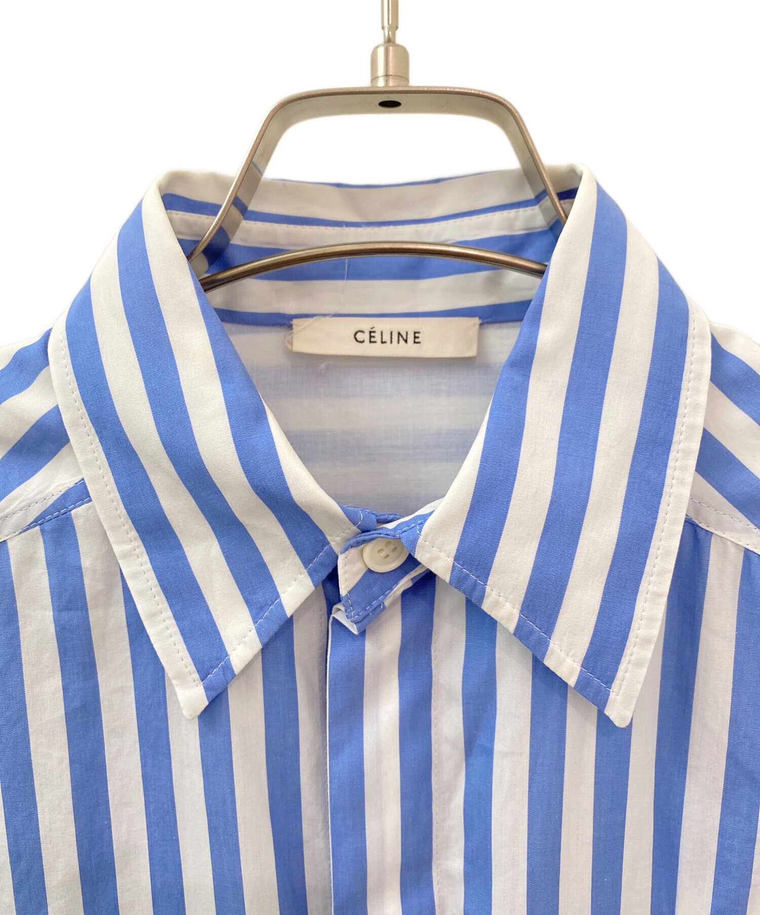 中古・古着通販】CELINE (セリーヌ) シャツストライプワンピース