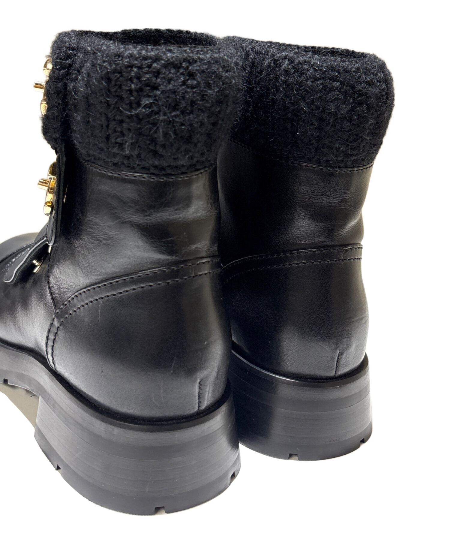 CHANEL シャネル ターンロック ショートブーツ 黒 36.5 ココマーク 中古・古着通販】CHANEL (シャネル) ターンロックココマークショート