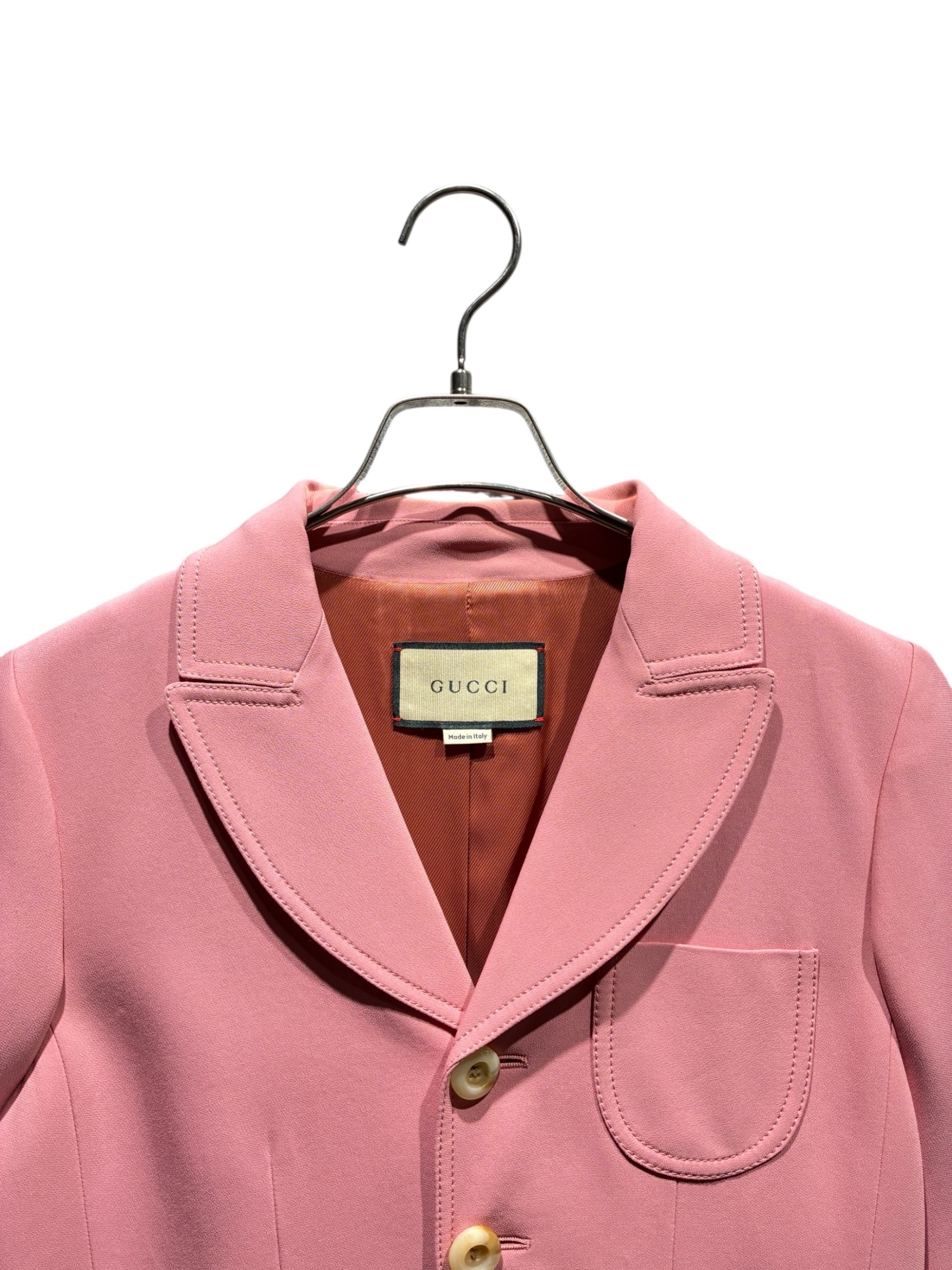 つちのこ様 GUCCI ピンク テーラードジャケット 38 中古・古着通販】GUCCI (グッチ) 4Bジャケット ピンク サイズ:40