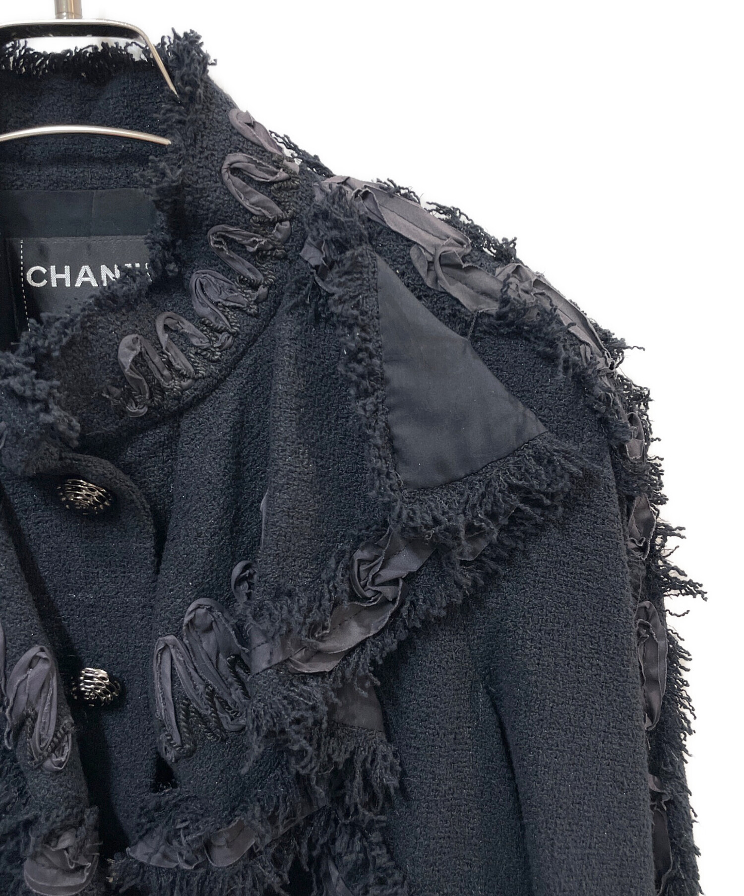 中古・古着通販】CHANEL (シャネル) ツイードジャケット ブラック