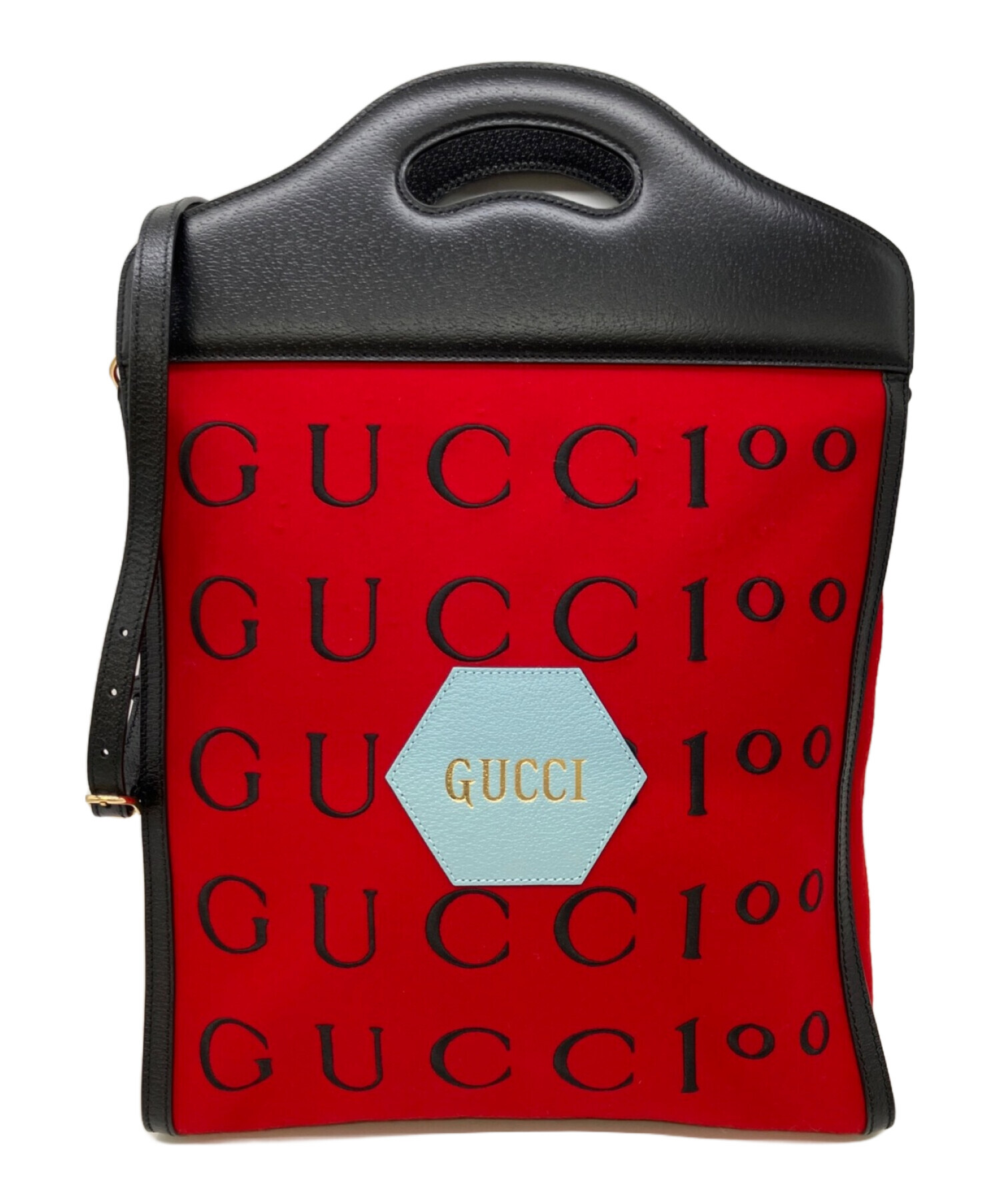 Gucci レザー 2WAYバッグ赤　訳あり 中古・古着通販】GUCCI (グッチ) GUCCI 100th Anniversary 2WAY
