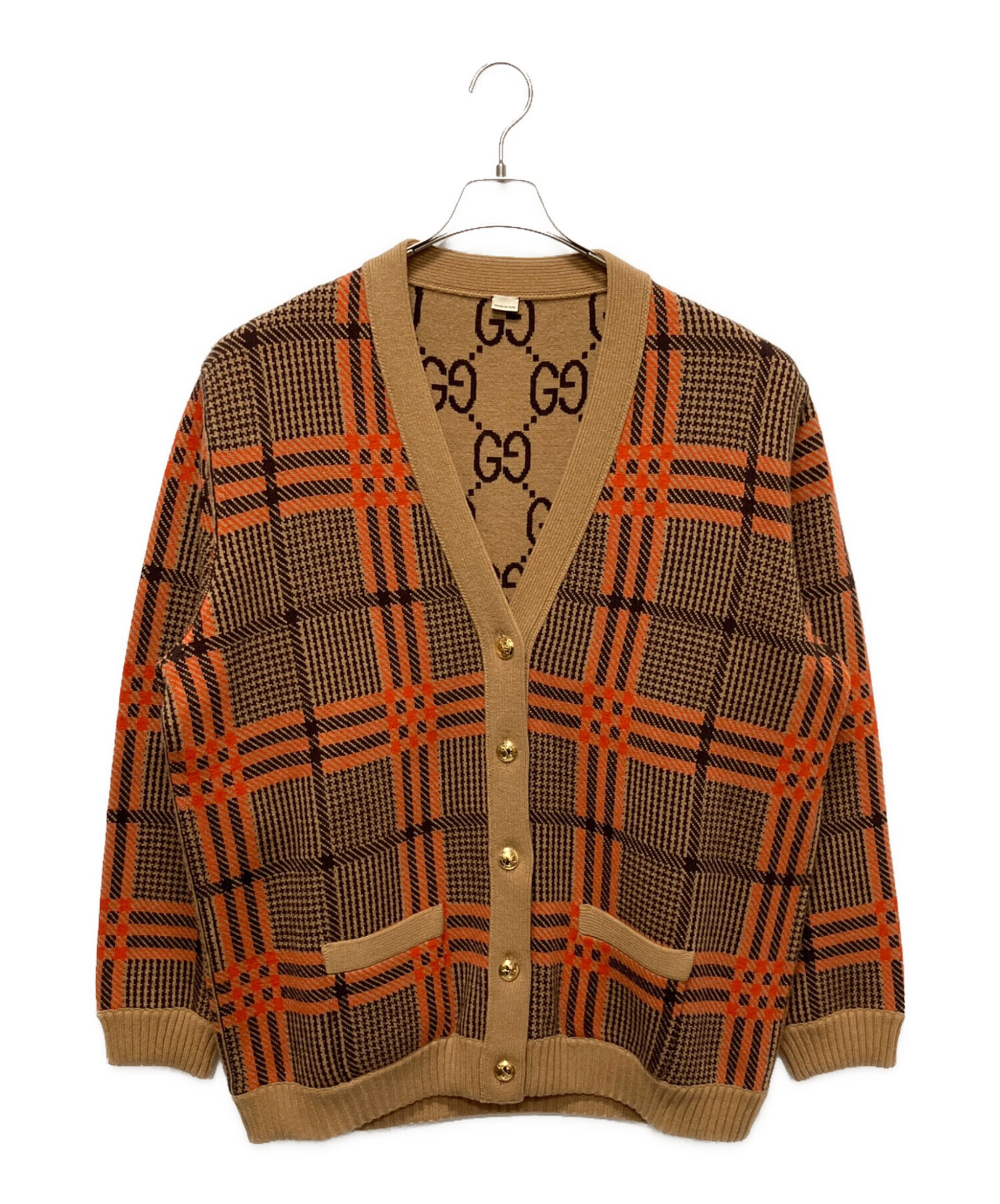 Gucci: カーディガン、ヴィンテージ 中古・古着通販】GUCCI (グッチ) リバーシブルカーディガン ブラウン