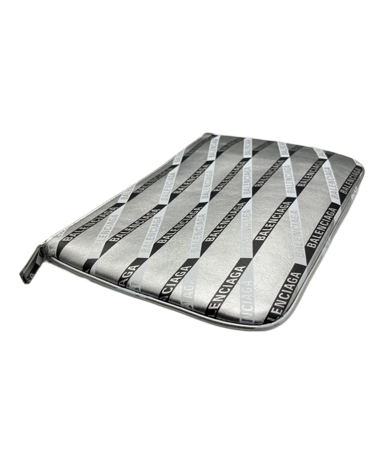 バレンシアガ　ジップポーチ 中古・古着通販】BALENCIAGA (バレンシアガ) ロゴテープジップポーチ