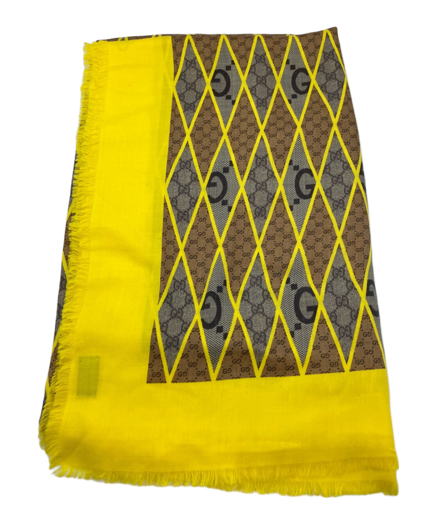 中古・古着通販】GUCCI (グッチ) GGスプリーム/大判ストール イエロー