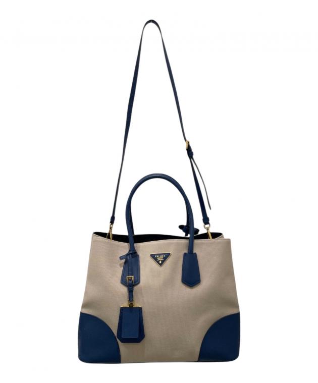中古・古着通販】PRADA (プラダ) ドゥーブレ トートバッグ ベージュ